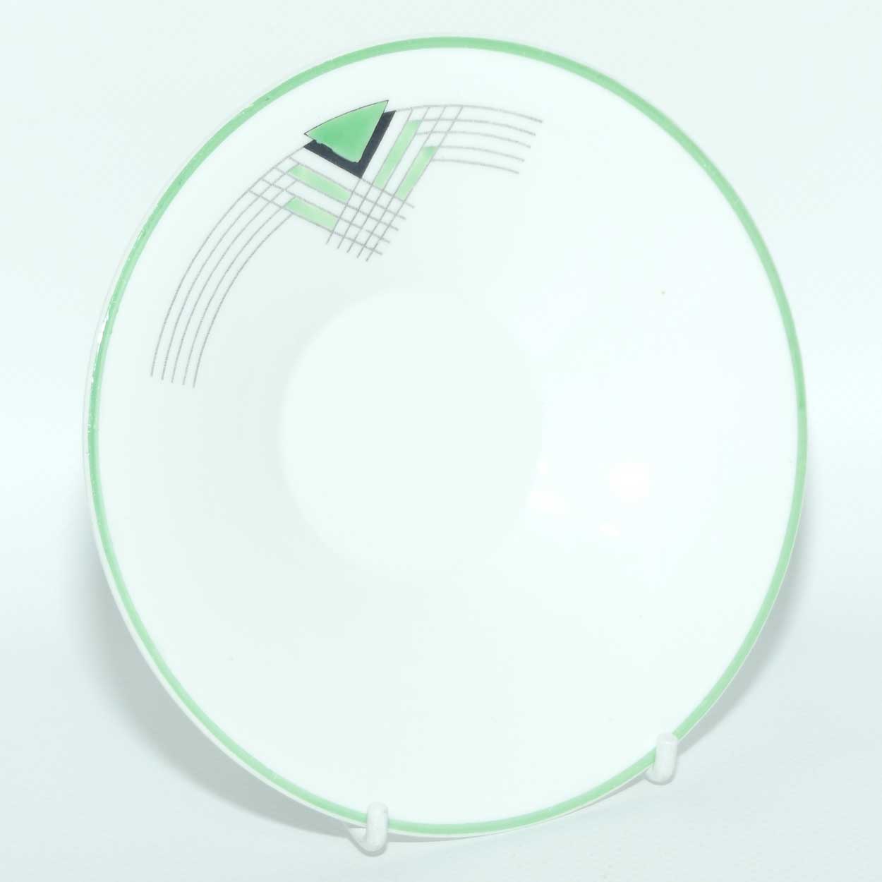 Shelley Regent shape Triangles and Lines pattern trio | Green trim | WS 0160/9 Ideal | Square plate