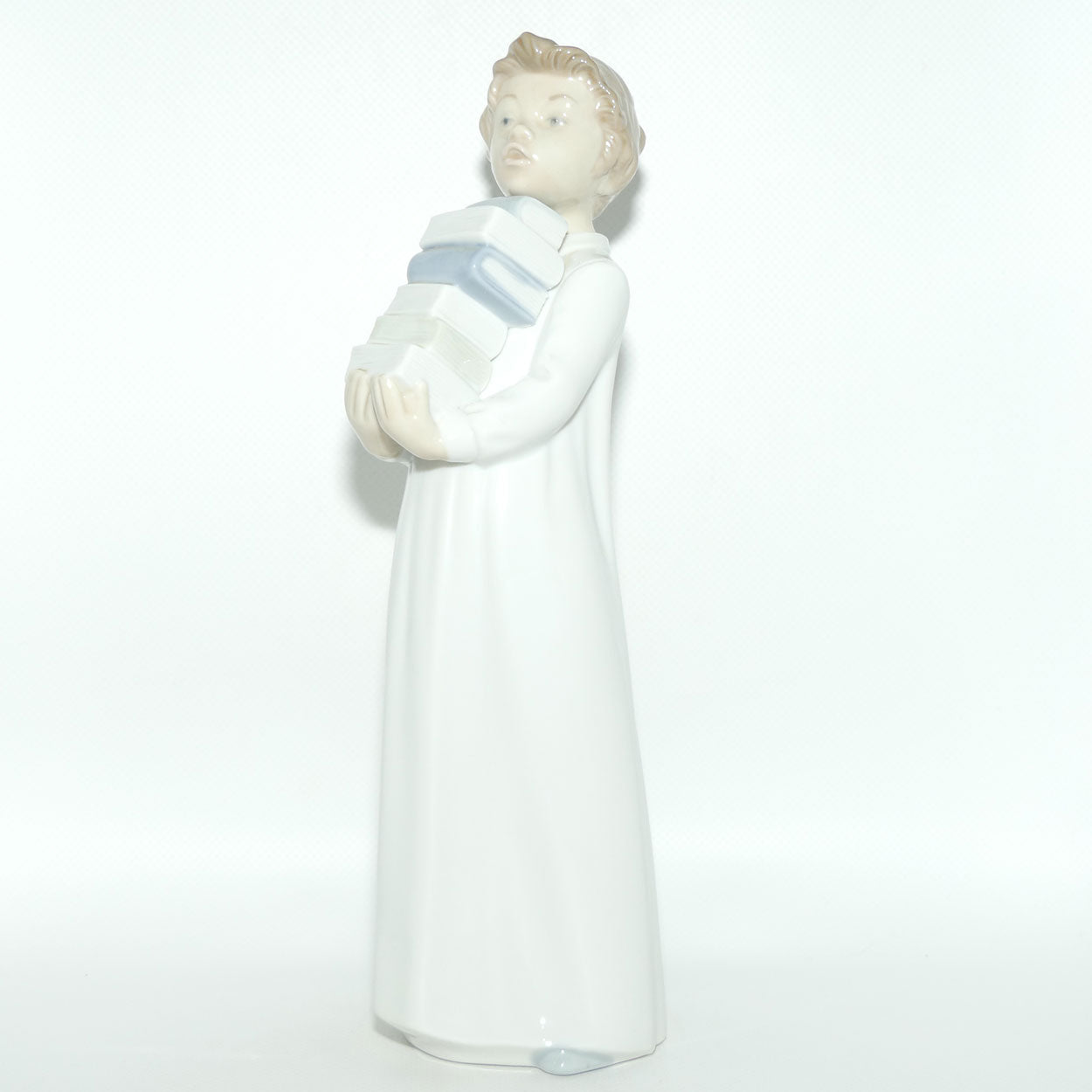 Nao by Lladro figure Boy in Nightshirt with Books | #0233 | #2