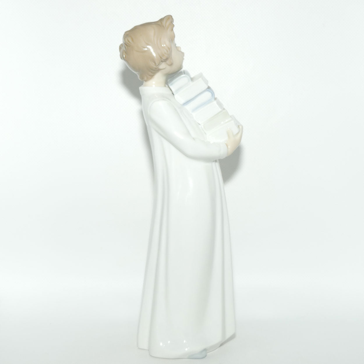 Nao by Lladro figure Boy in Nightshirt with Books | #0233 | #2