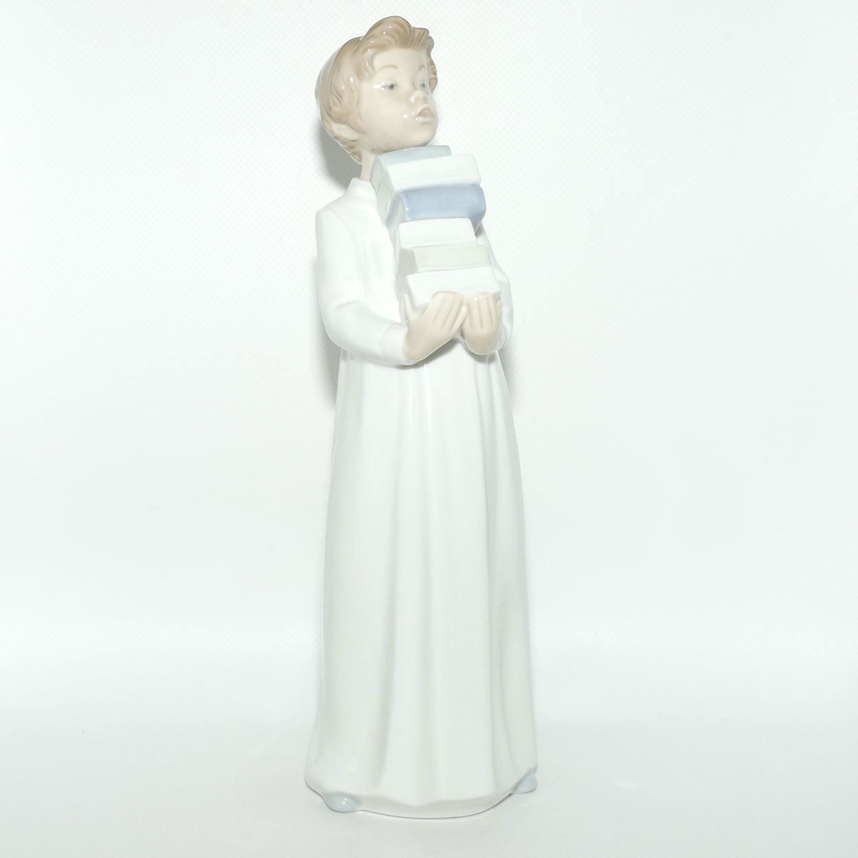Nao by Lladro figure Boy in Nightshirt with Books | #0233 | #2
