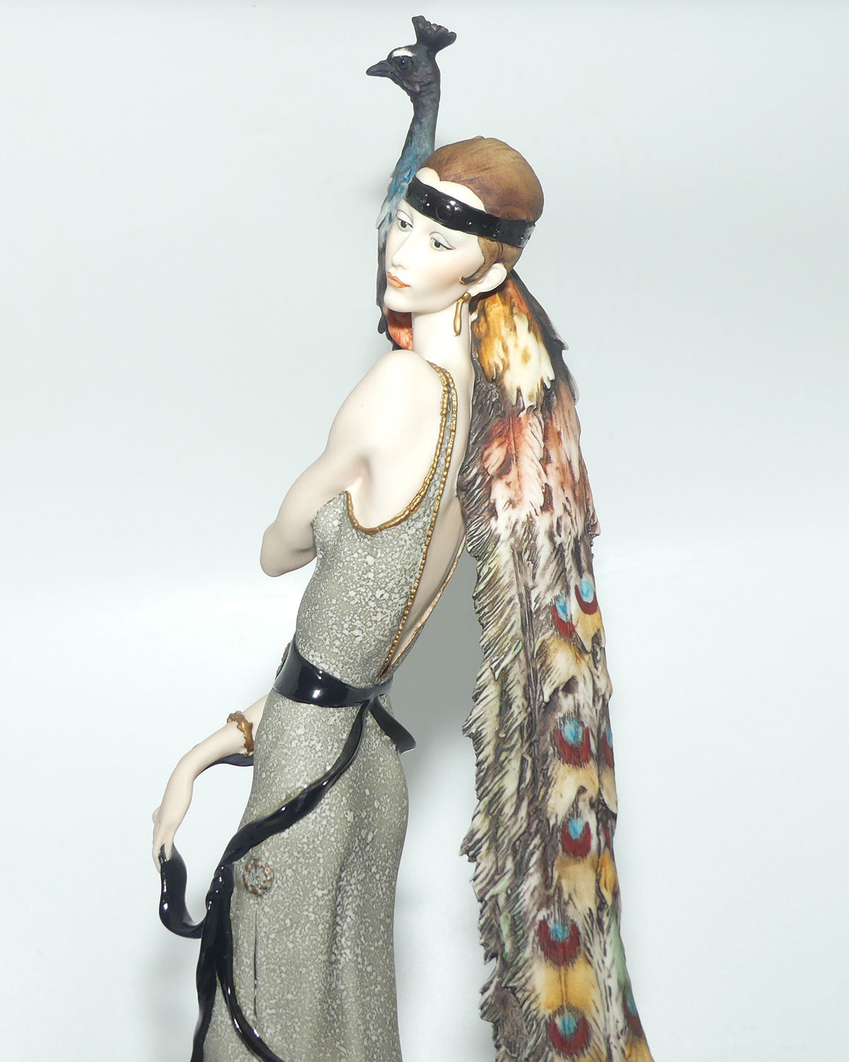 Giuseppe Armani Florence figure | 0385C | Mahogany | Lady with Peacock | boxed