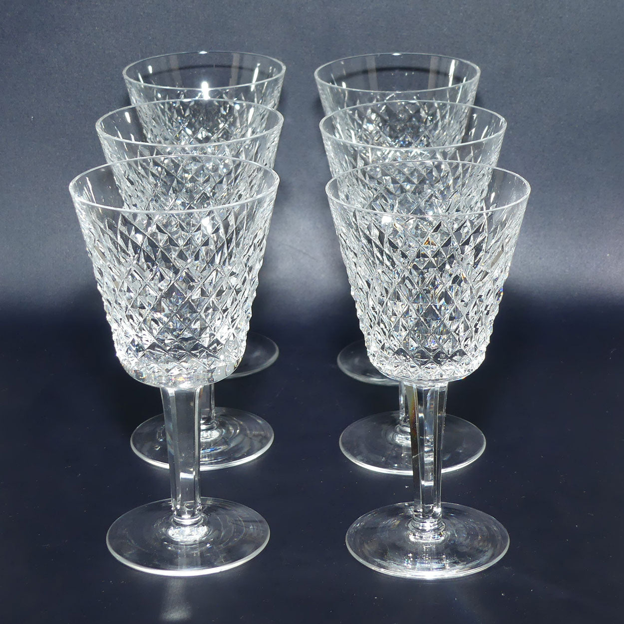 Waterford Crystal Alana pattern set of 6 Wine Glasses | 100ml
