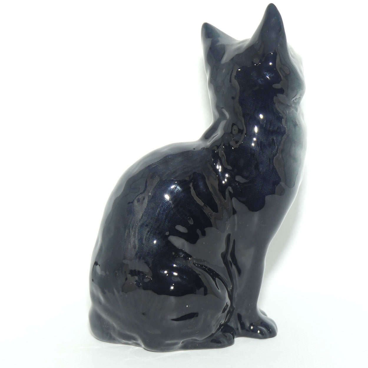 #1030 Beswick Cat | Seated Looking Up | Grey Smokey Blue