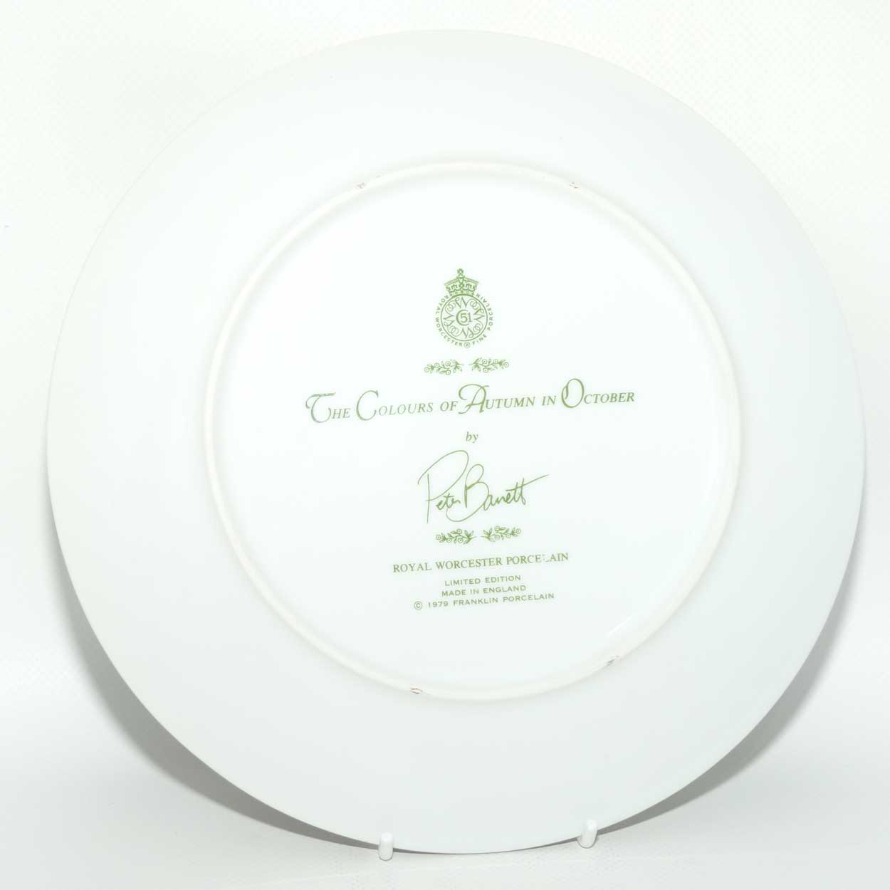 Royal Worcester for Franklin Porcelain | Peter Barnett | Months series | plate #10 | The Colours of Autumn in October