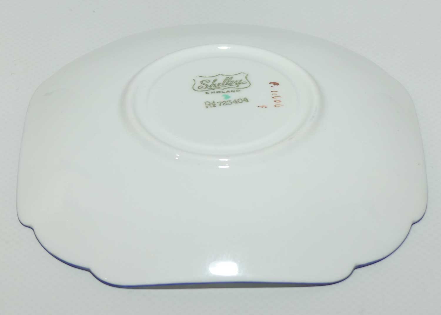 Shelley Queen Anne shape saucer | Archway of Roses | Blue Trim | 11606