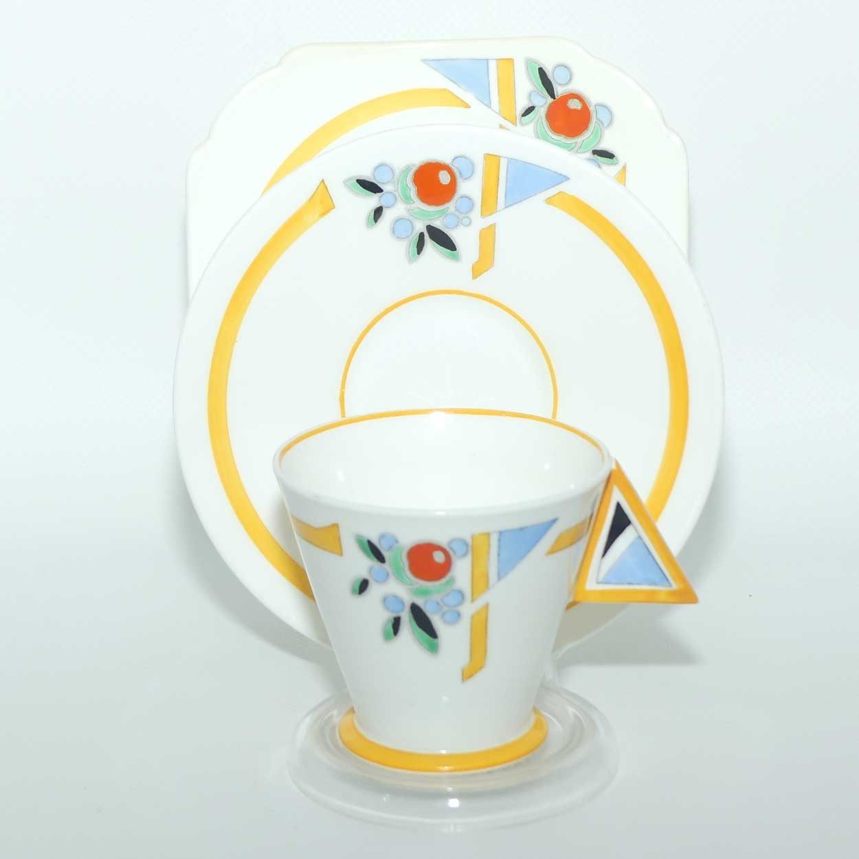 Shelley Mode shape Yellow and Blue J pattern trio | Pure Art Deco | 11778