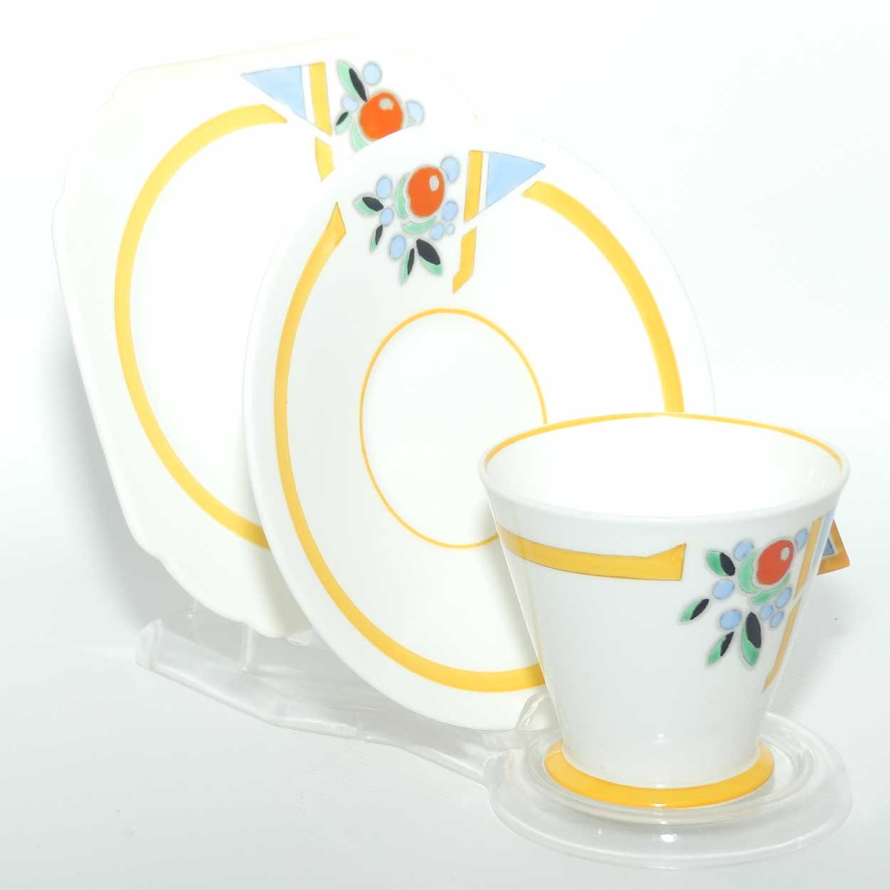 Shelley Mode shape Yellow and Blue J pattern trio | Pure Art Deco | 11778