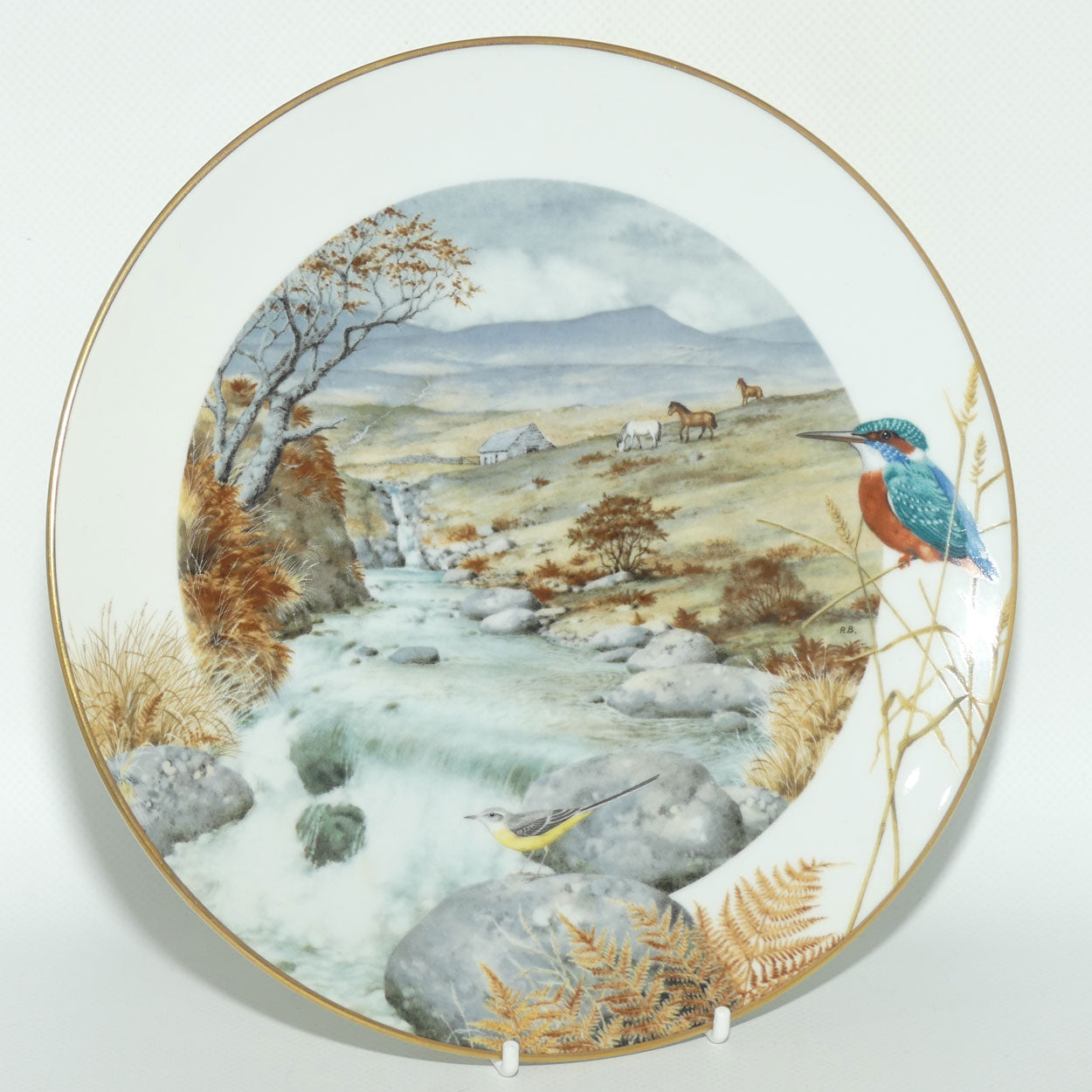 Royal Worcester for Franklin Porcelain | Peter Barnett | Months series | plate #11 | A Secluded Stream in November