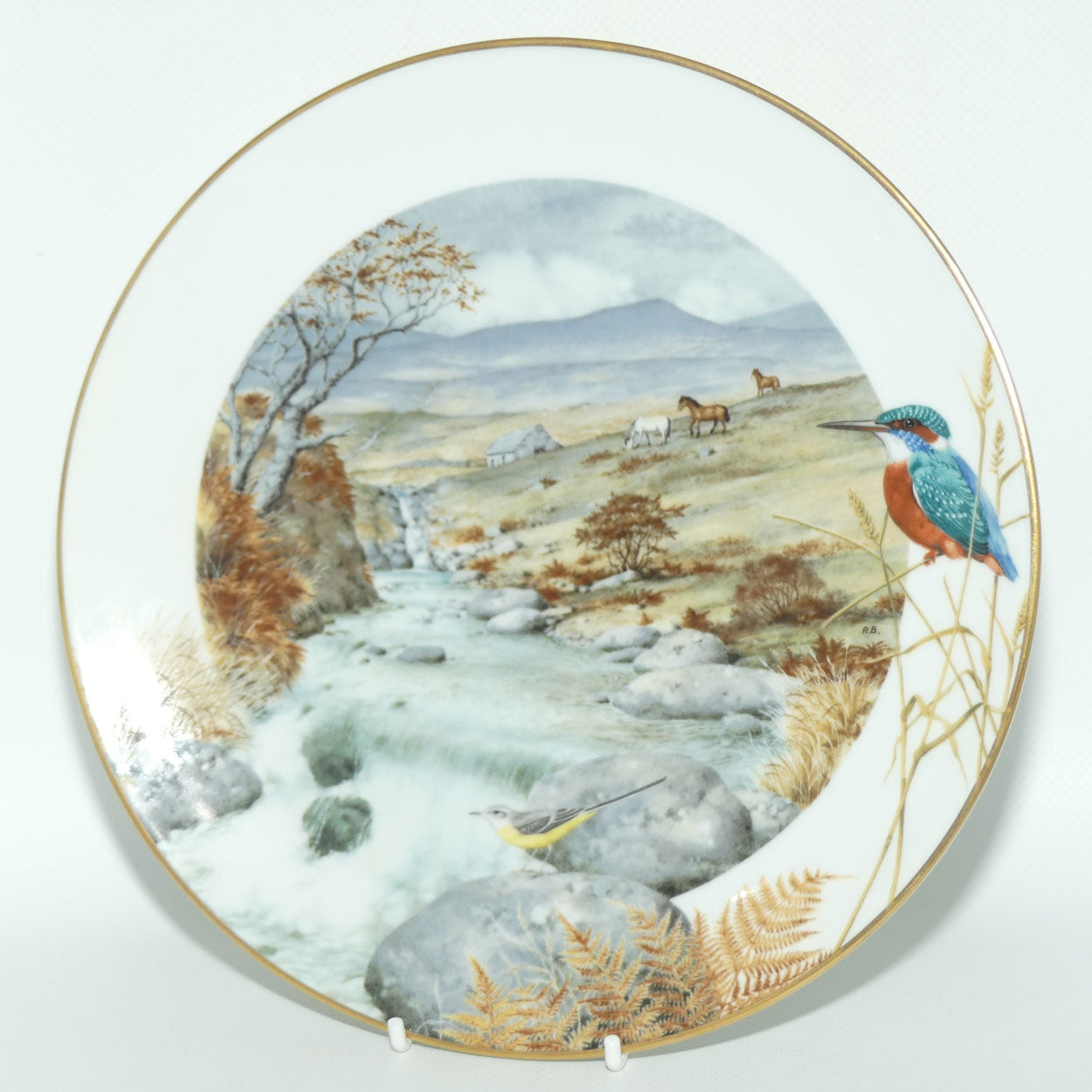 Royal Worcester for Franklin Porcelain | Peter Barnett | Months series | plate #11 | A Secluded Stream in November