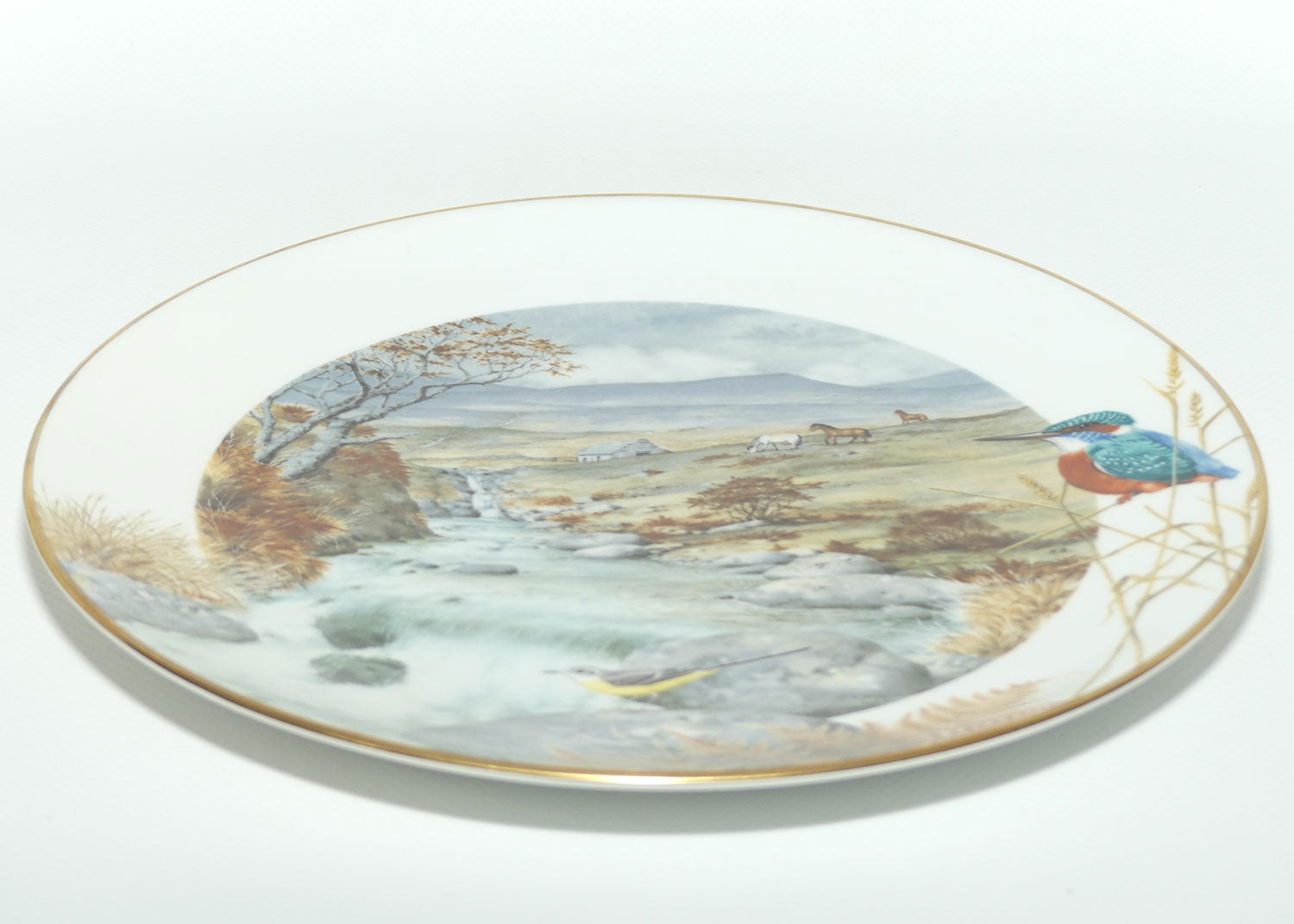 Royal Worcester for Franklin Porcelain | Peter Barnett | Months series | plate #11 | A Secluded Stream in November