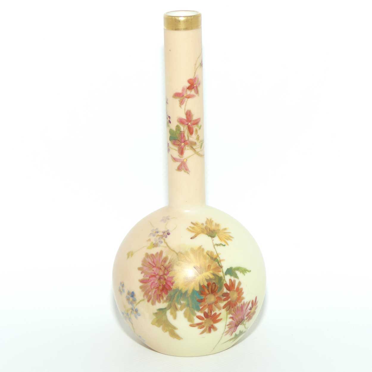 Royal Worcester Blush Ivory hand painted narrow neck vase | Shape 1215 | 17cm