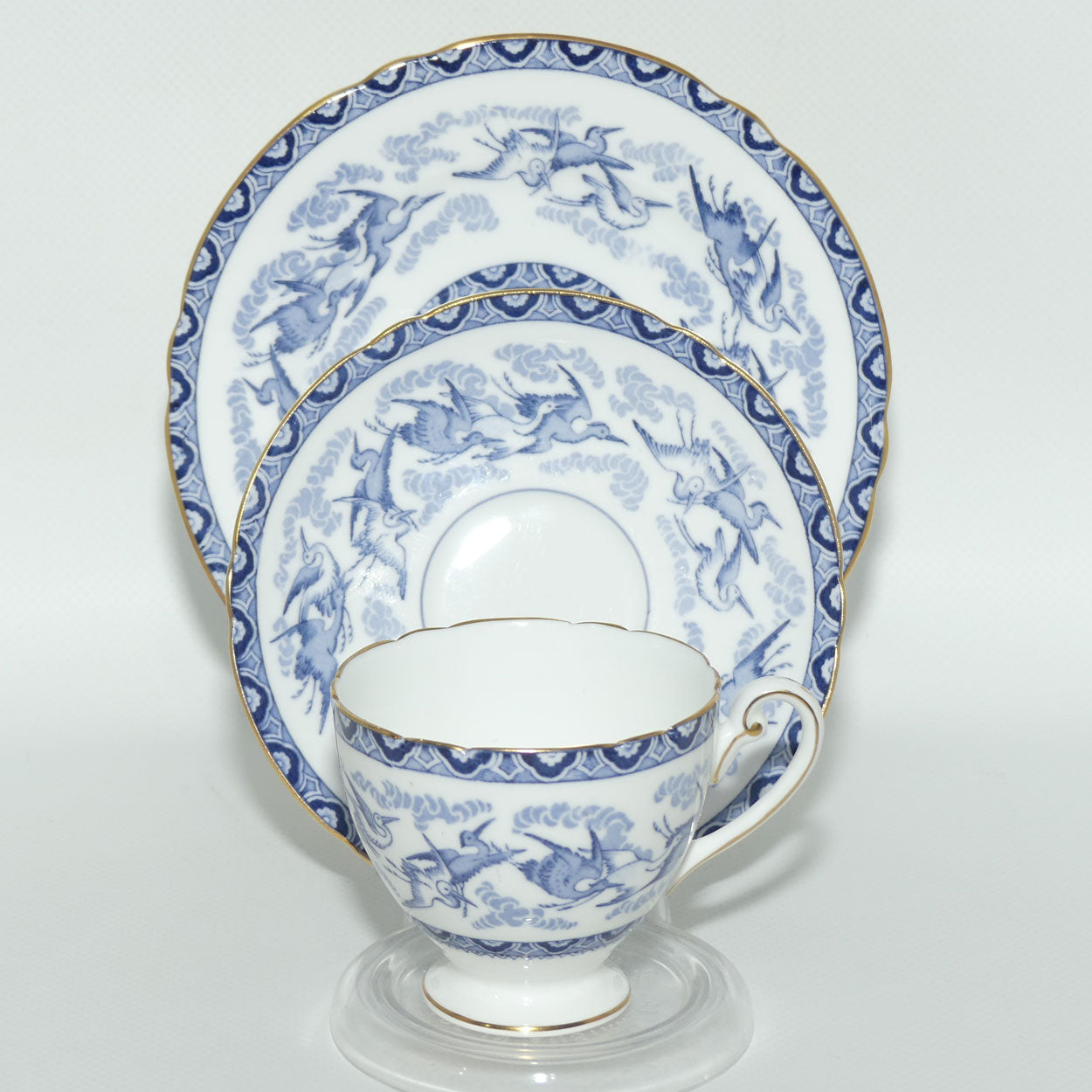 Shelley Ripon shape Blue Storks pattern trio | Small size | 12782