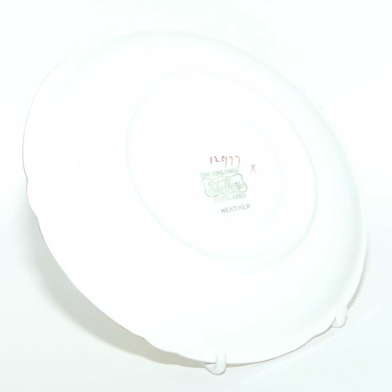 Shelley Ripon shape Heather pattern trio | Cream body | Square Plate | 12977