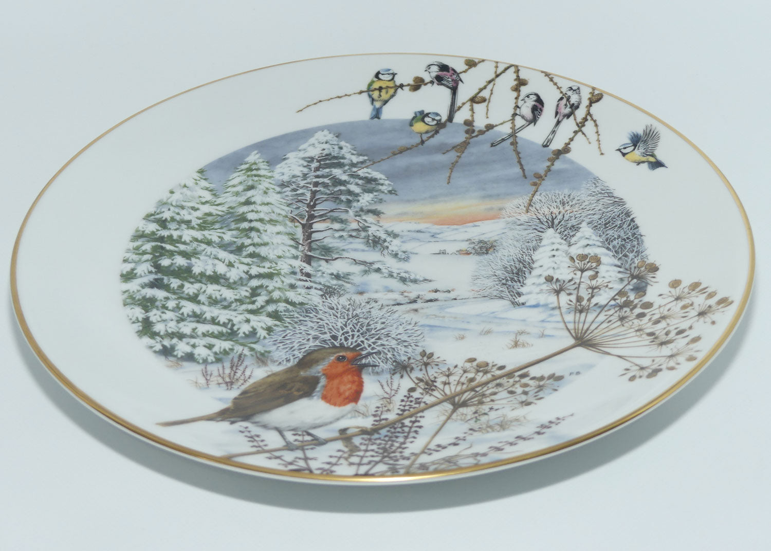 Royal Worcester for Franklin Porcelain | Peter Barnett | Months series | plate #12 | A Country Lane in December