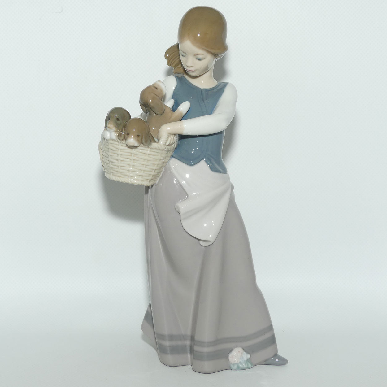 Lladro figure Girl with Puppies | Little Dogs on Hip | #1311