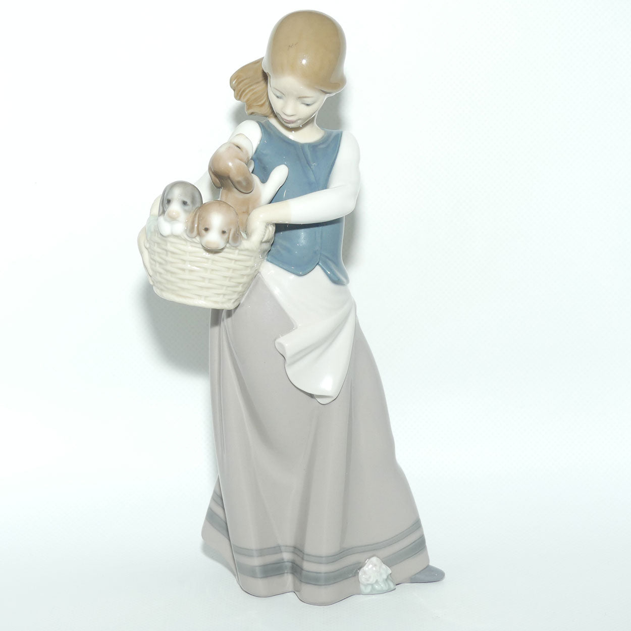 Lladro figure Girl with Puppies | Little Dogs on Hip | #1311