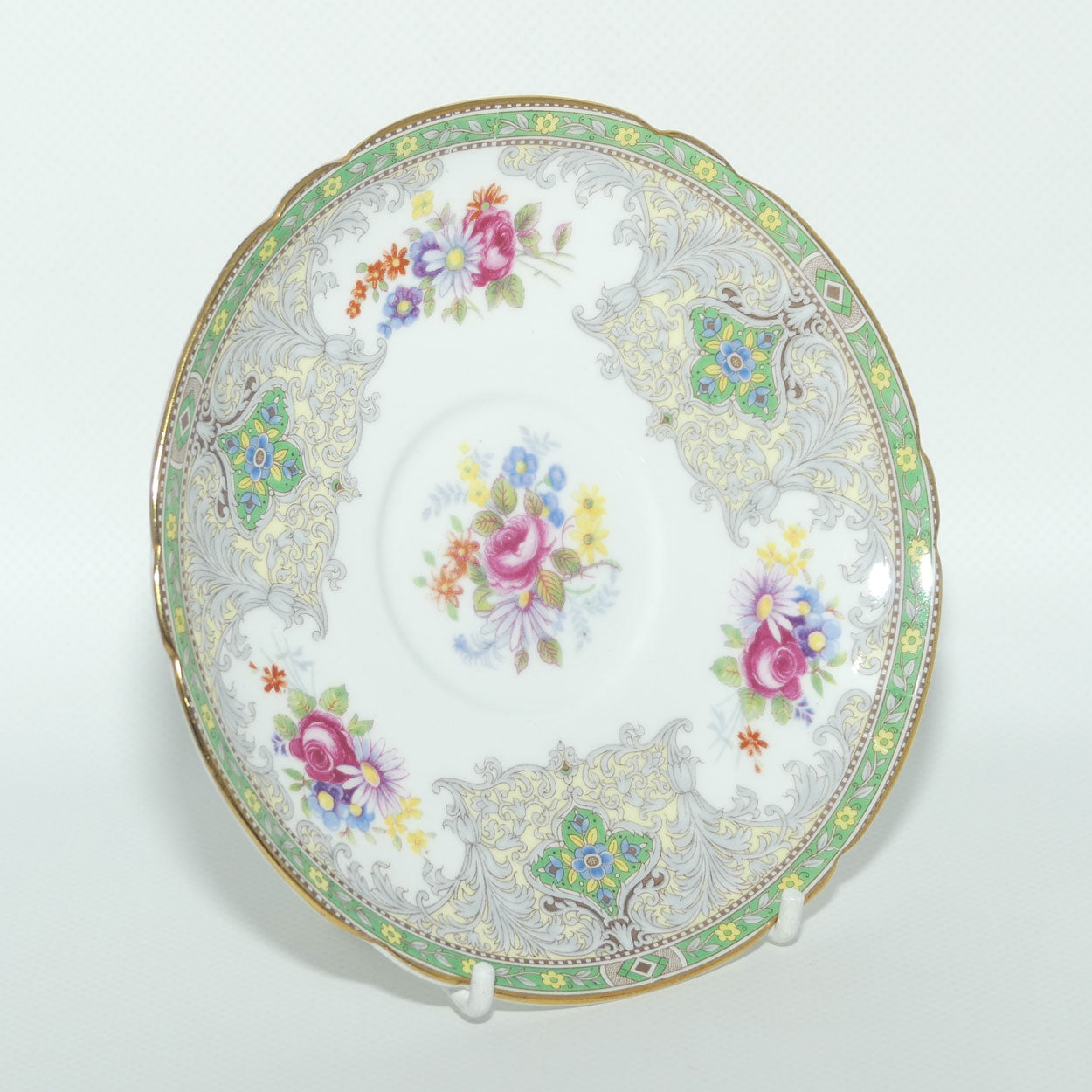 Shelley Ripon shape Georgian pattern trio | Green | 13360
