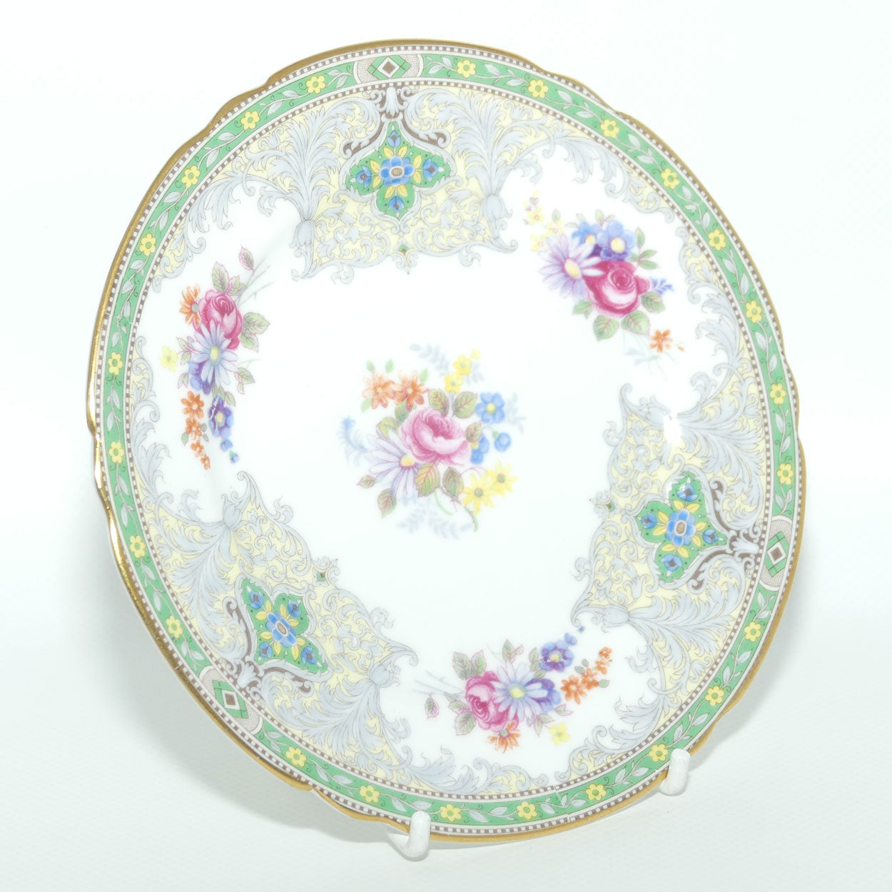 Shelley Ripon shape Georgian pattern trio | Green | 13360