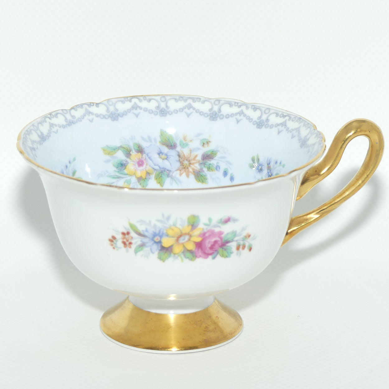 Shelley Gainsborough shape Crochet pattern trio | Blue wash with Gold | 13371