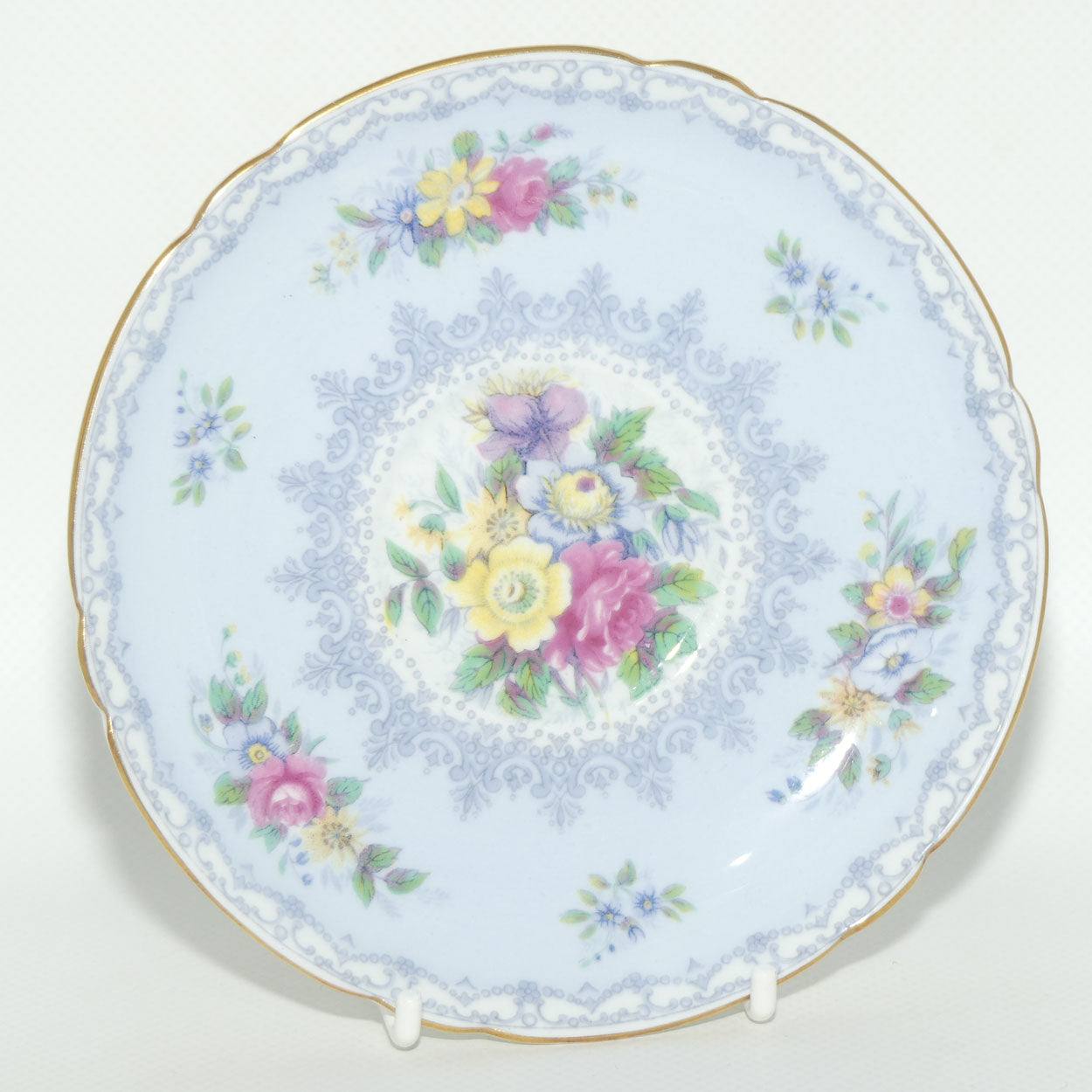 Shelley Gainsborough shape Crochet pattern trio | Blue wash with Gold | 13371