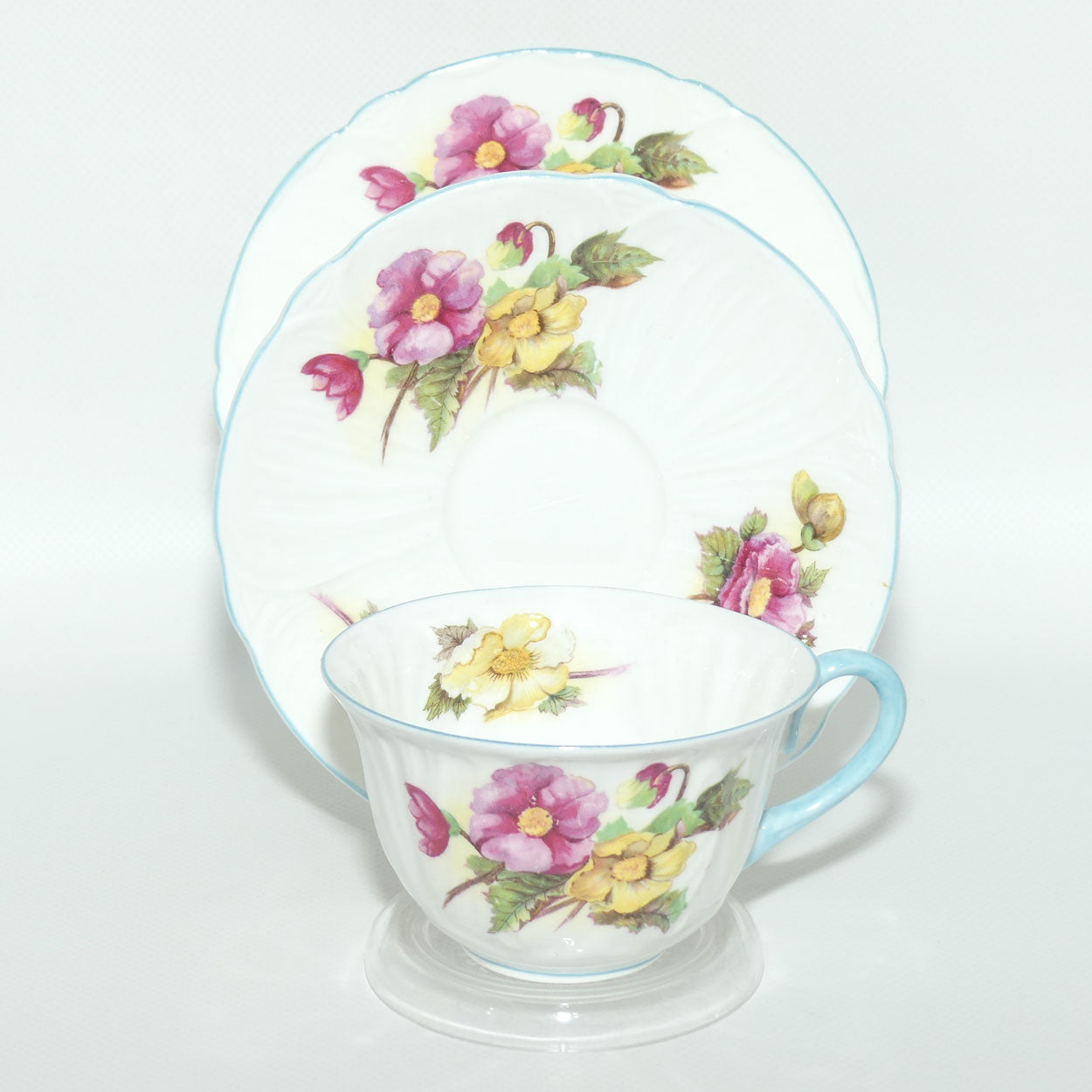 Shelley Oleander shape Begonia pattern trio | 13427