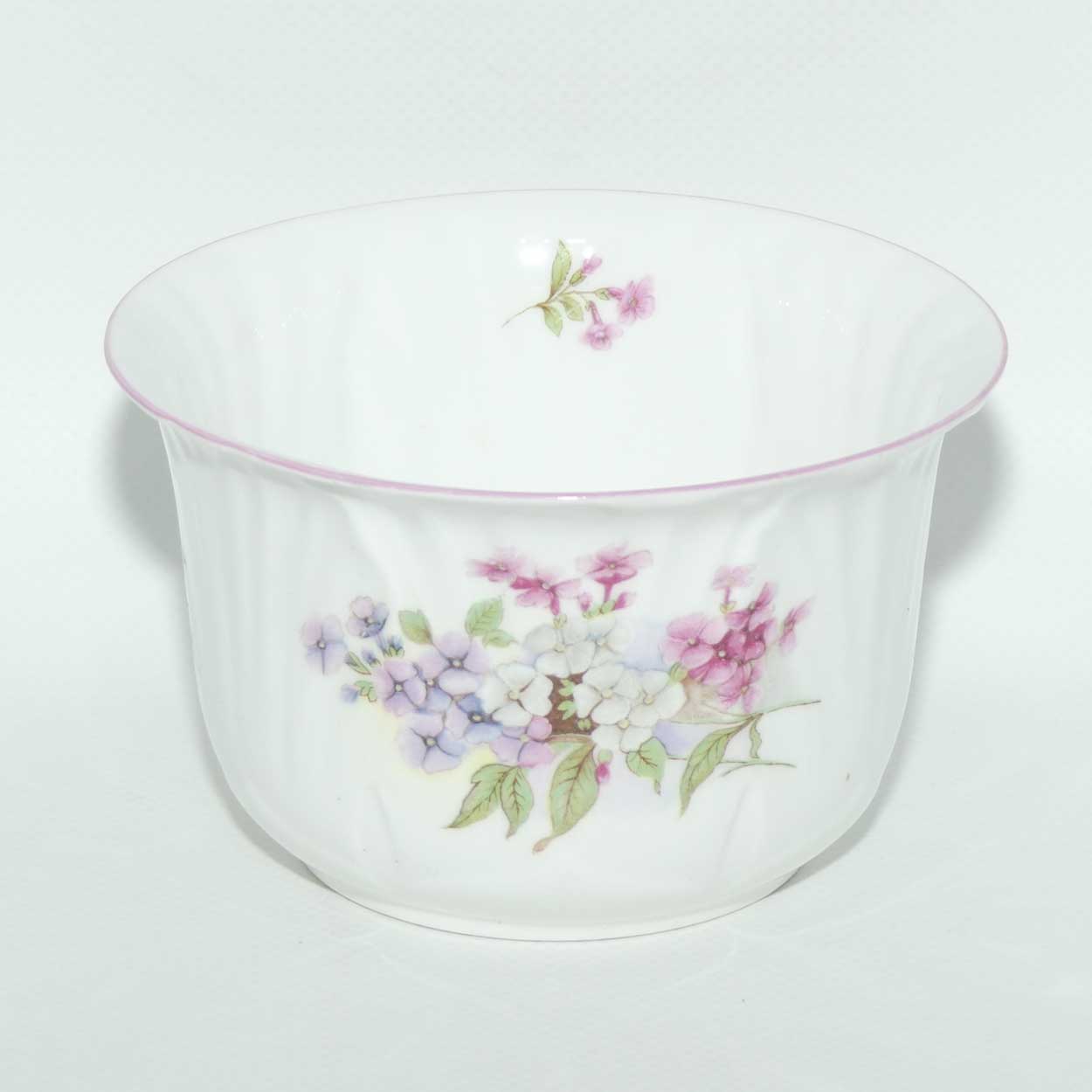 Shelley Oleander shape Stocks milk jug and sugar bowl | 13428 | Pink trim