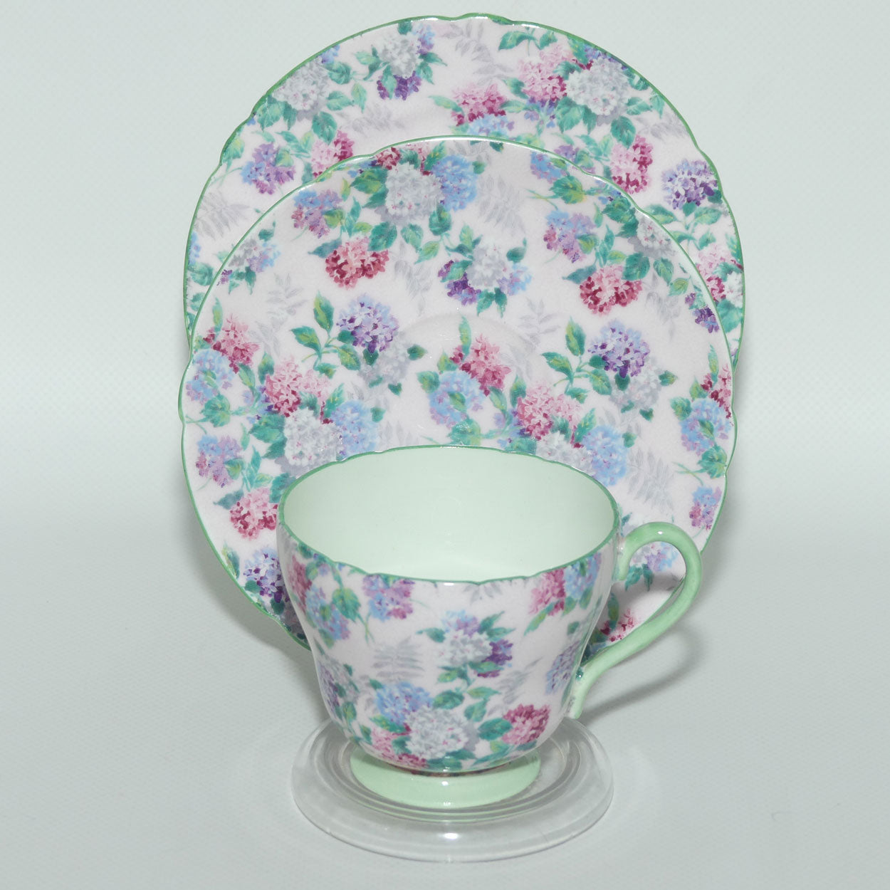 Shelley Richmond shape Summer Glory trio | Pink Ground | Green Wash and Trim | 13456