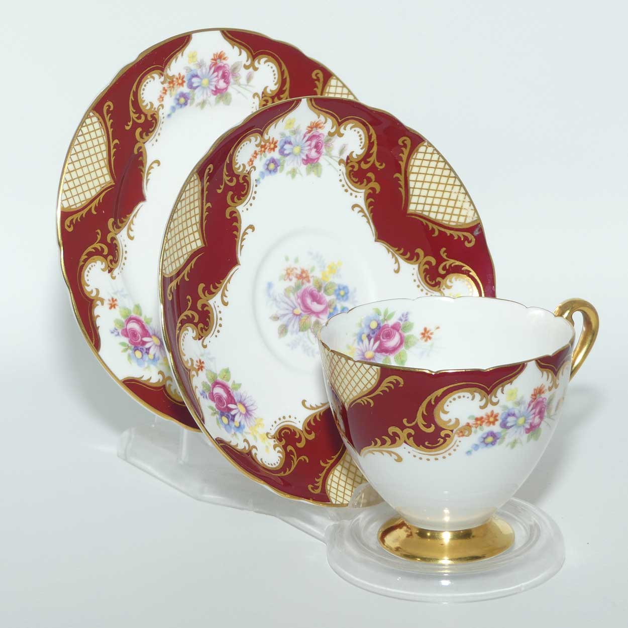 Shelley Ripon shape trio | Georgian and Gilt Patches pattern | #13490