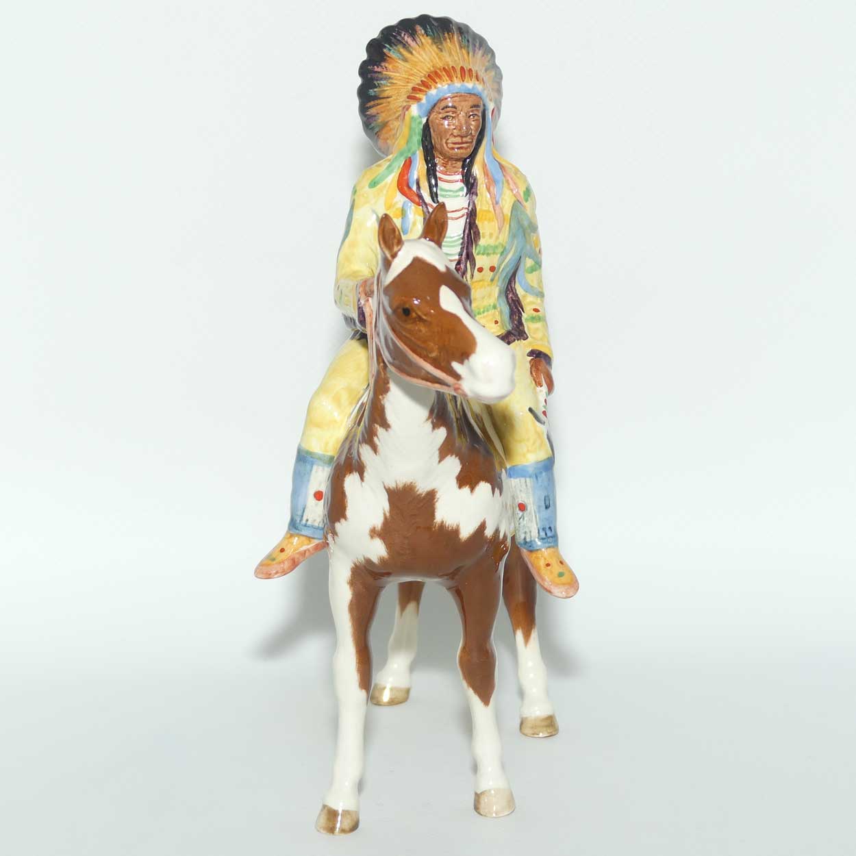 #1391 Beswick Mounted Indian on Skewbald Horse