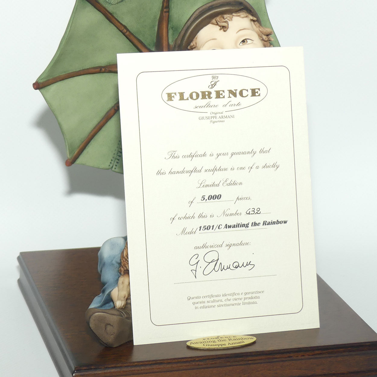 Giuseppe Armani Florence figure | 1501C | Awaiting the Rainbow | Boxed