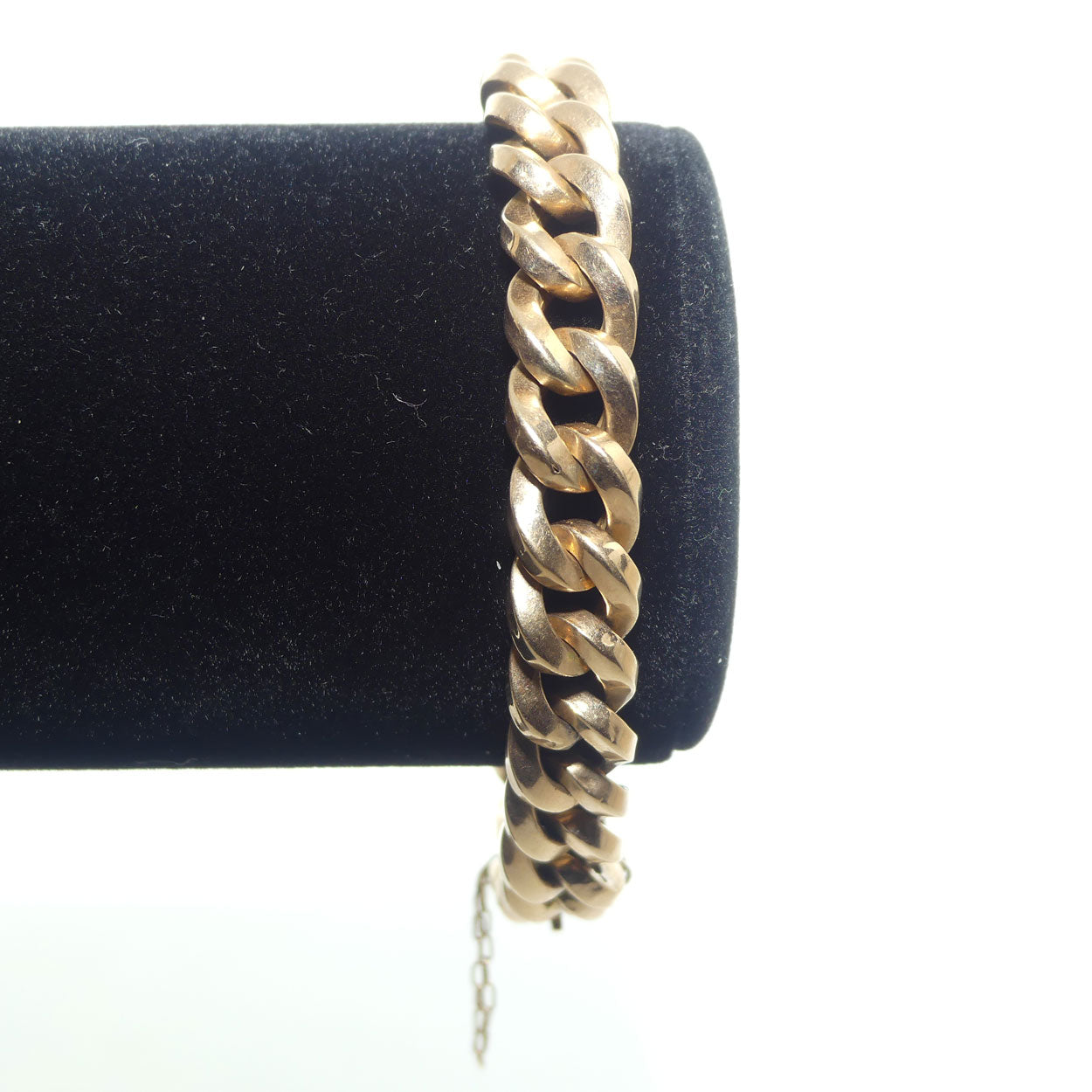 Victorian era 15ct Yellow Gold Flat Curb bracelet with invisible box clasp | 23.3g | Valued $10600