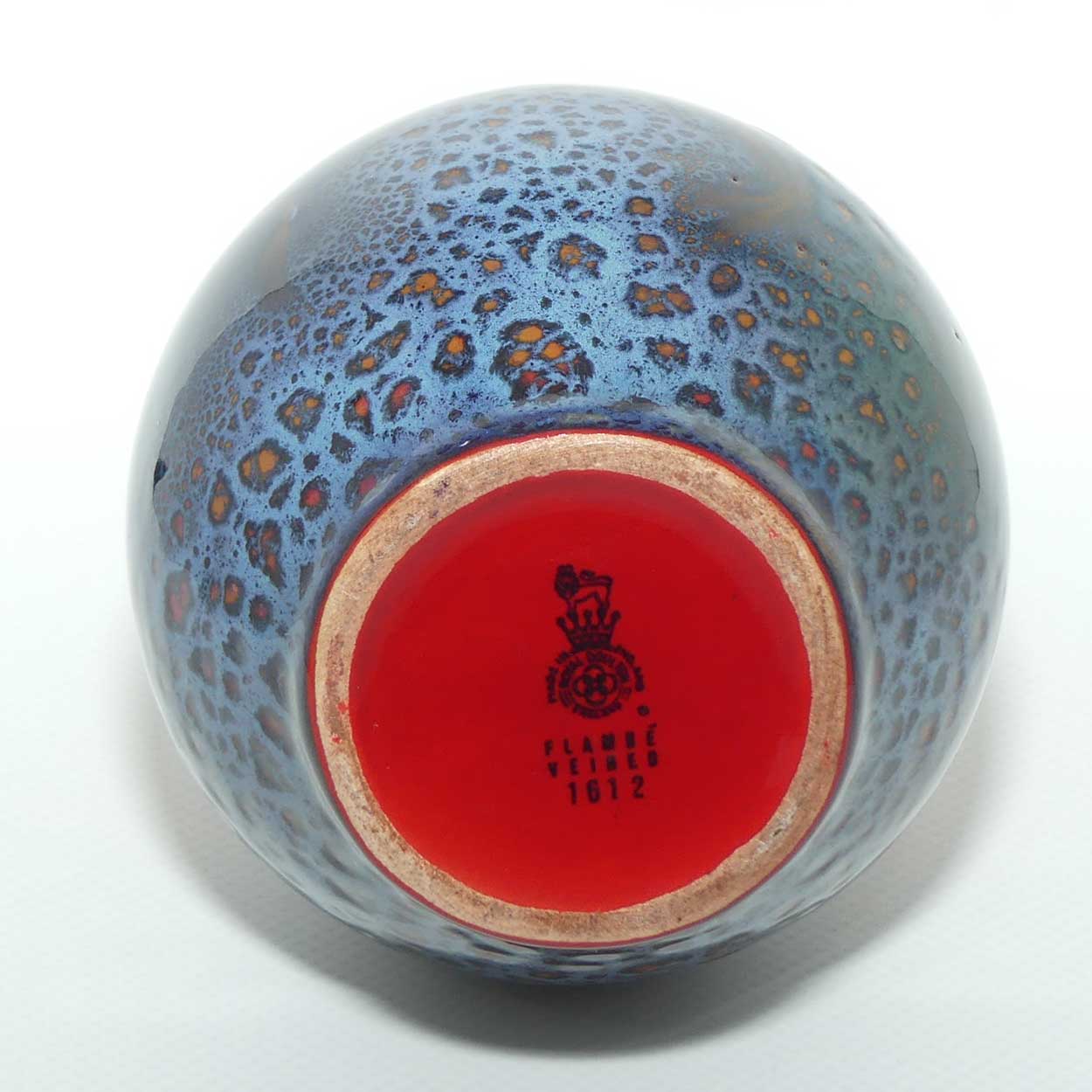 Royal Doulton Flambe Veined 1612 vase | Exceptional Blue