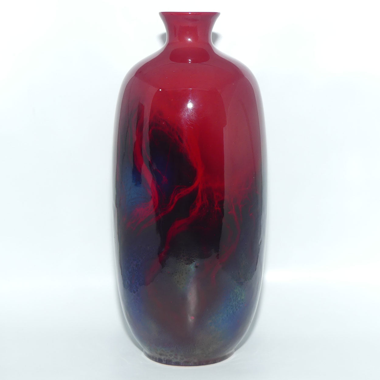 Royal Doulton Flambe Veined 1619 tall vase | superb Blue Hues