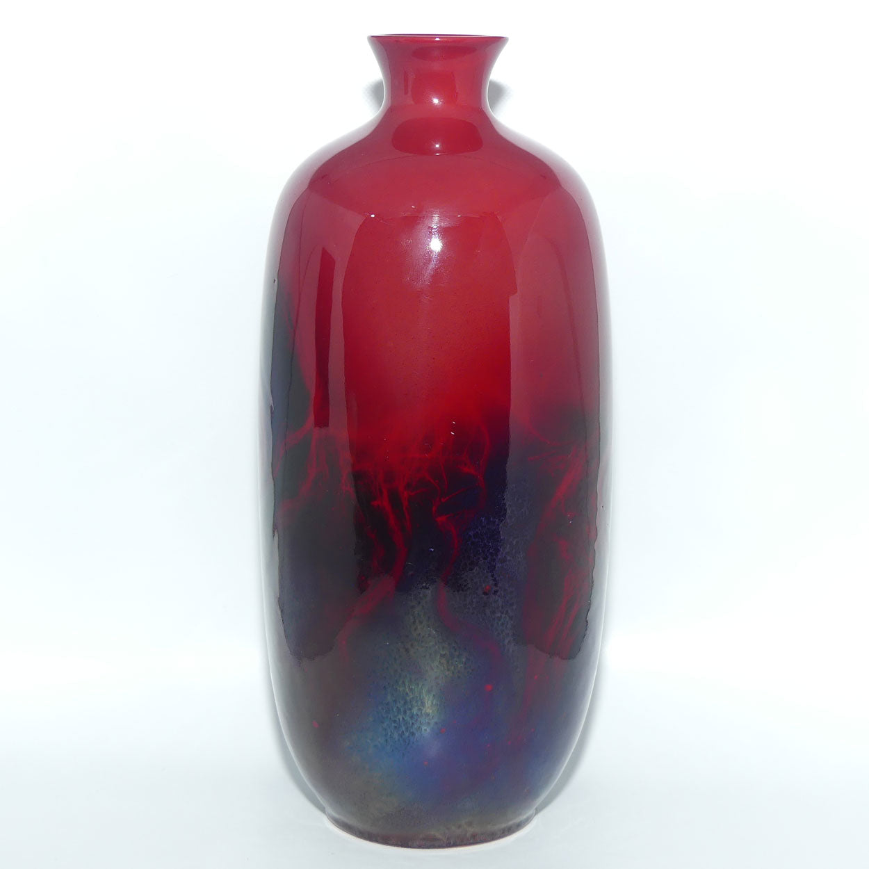 Royal Doulton Flambe Veined 1619 tall vase | superb Blue Hues