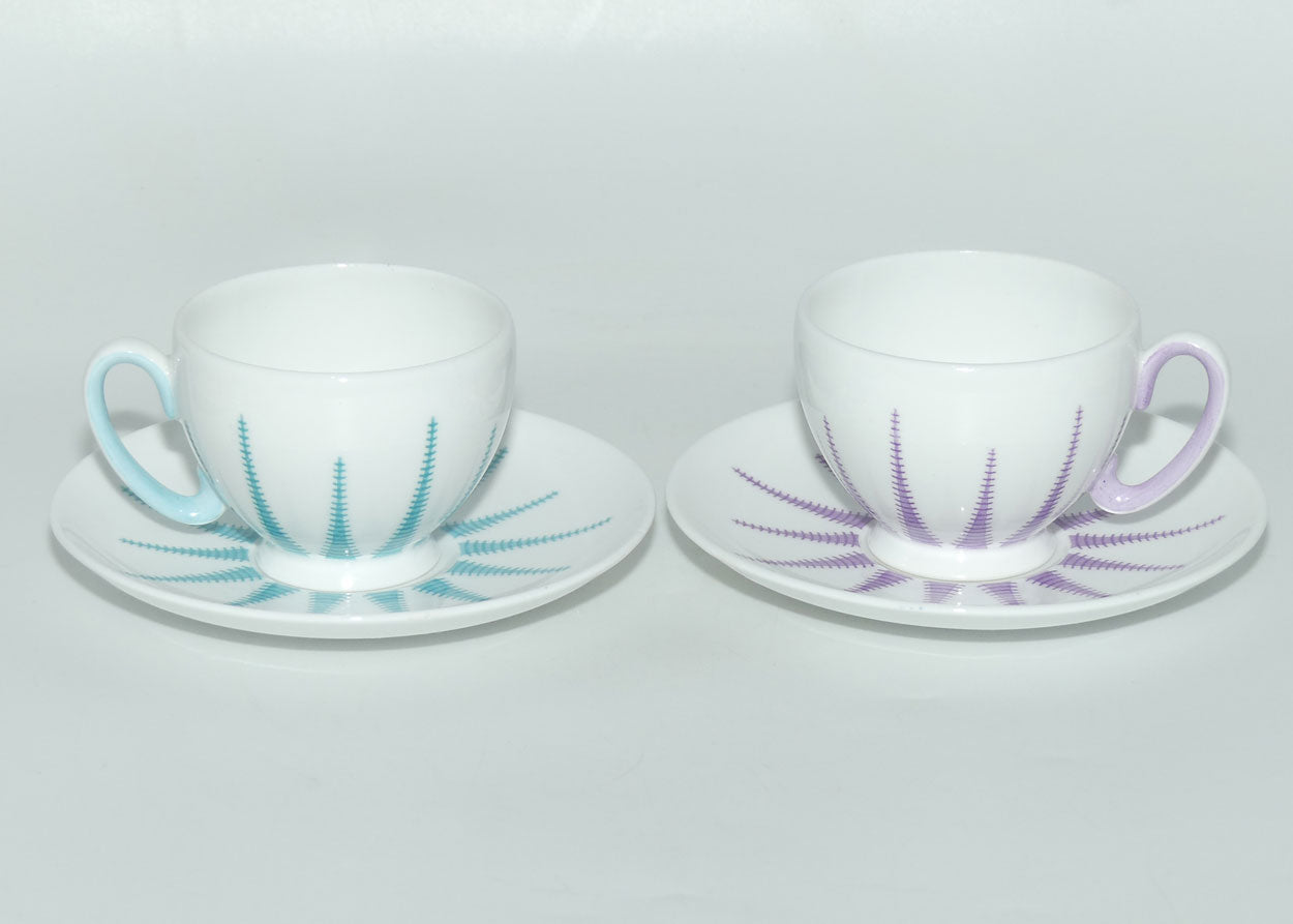 Pure 1950's design Royal Stafford Merlin Ware Harlequin coffee set