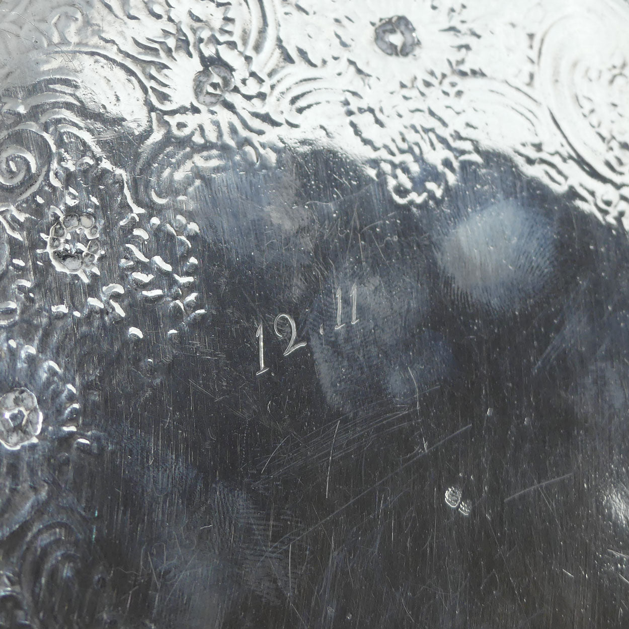 Georgian | Geo III | Sterling Silver shell and scroll waiter with original scratch weight | London 1768 | Ebenezer Coker