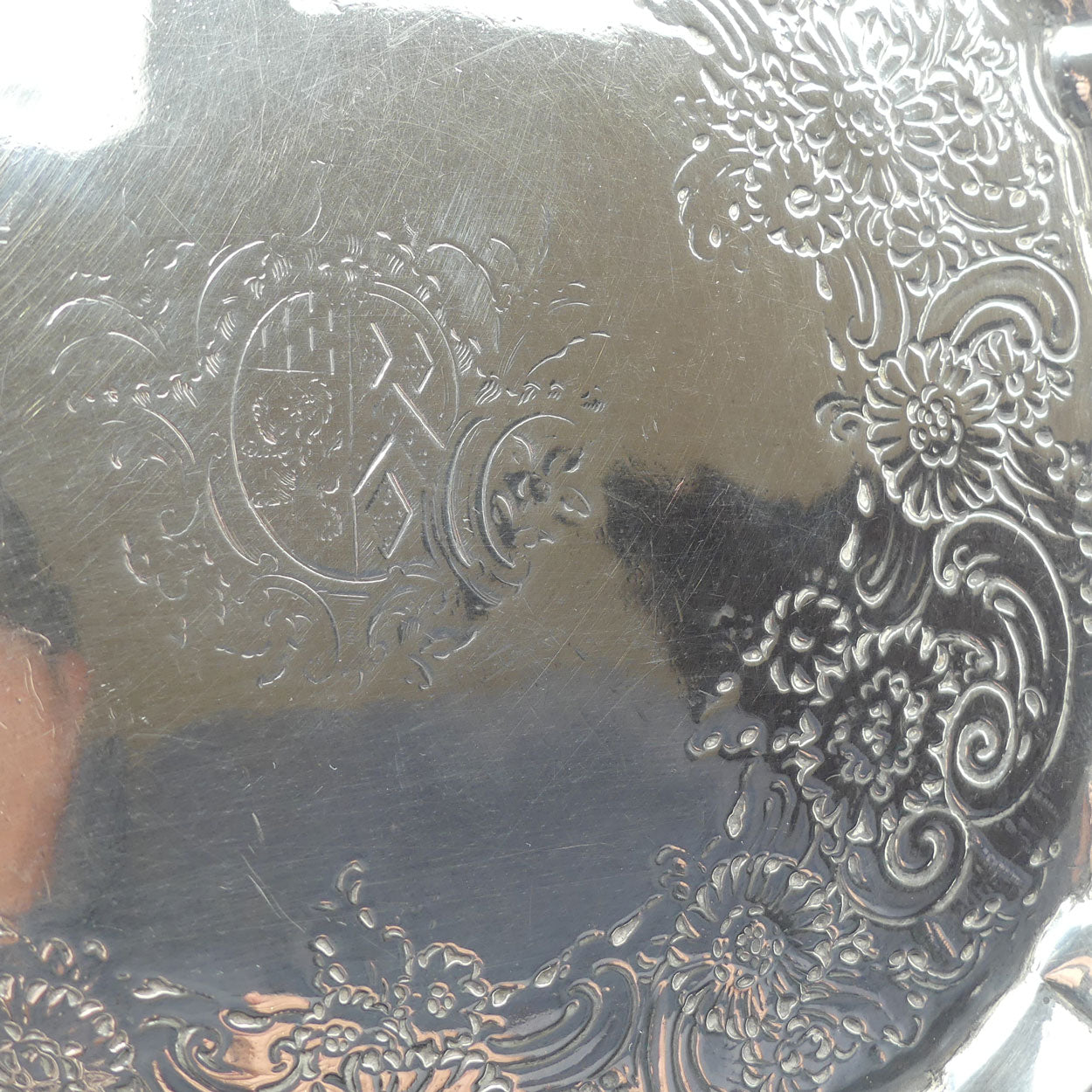 Georgian | Geo III | Sterling Silver shell and scroll waiter with original scratch weight | London 1768 | Ebenezer Coker