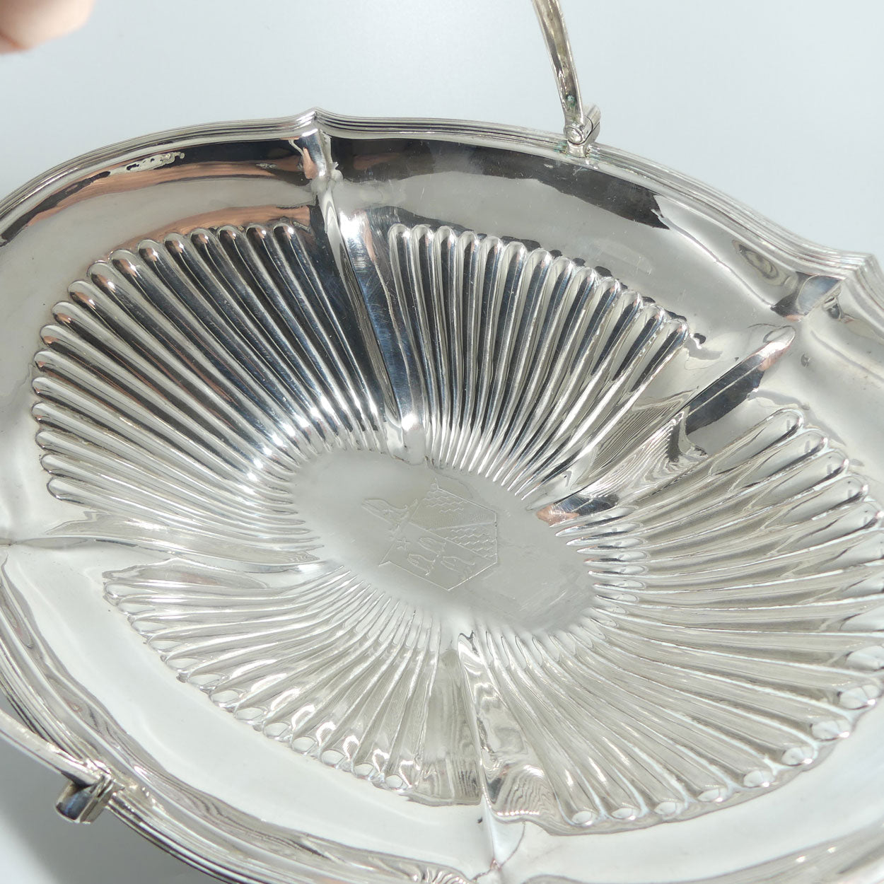 George III Sterling Silver swing handle collet foot table basket | London 1798 | Daniel Pontifex