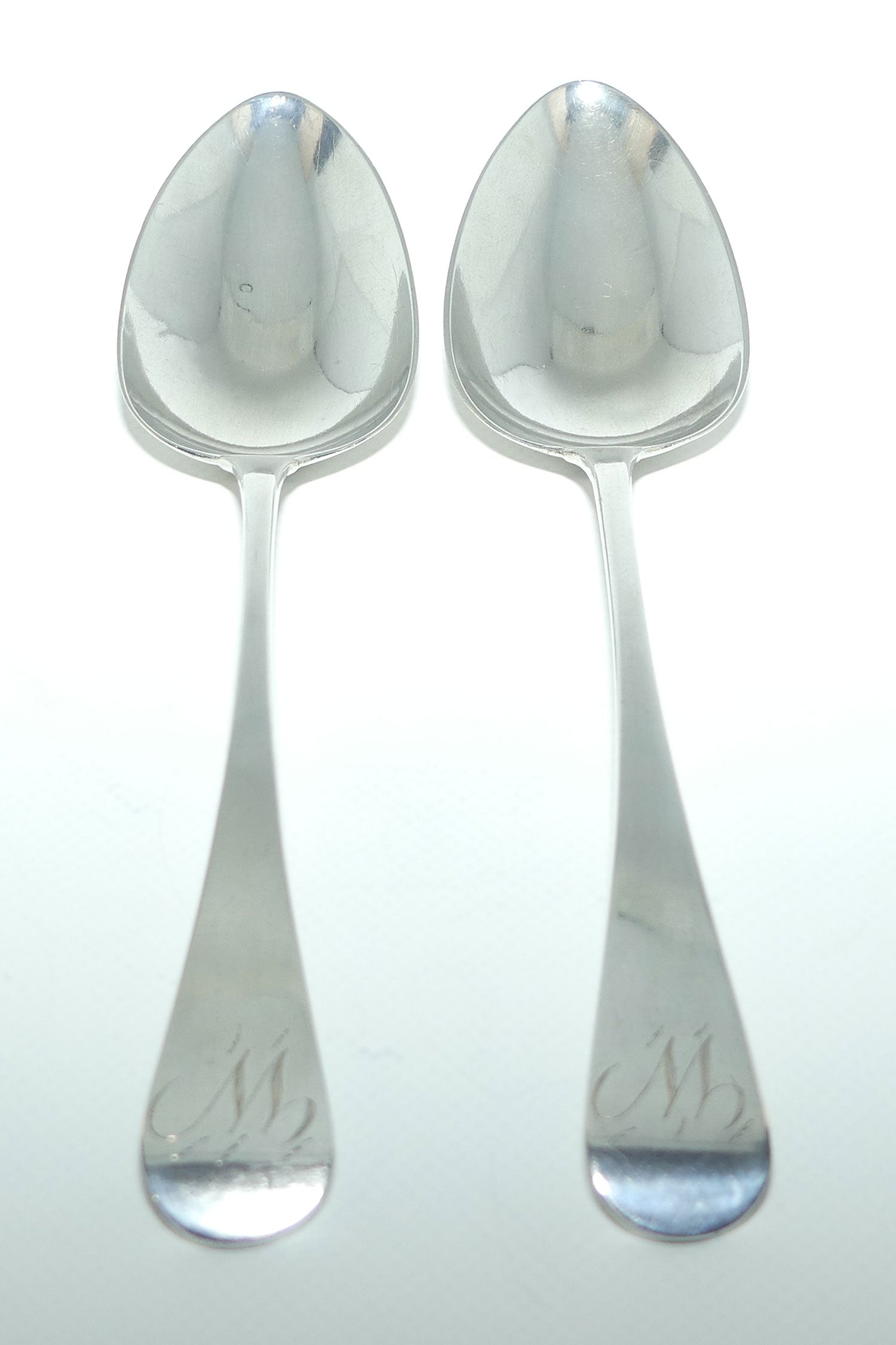 Georgian Sterling Silver pair of Spoons | Old English pattern | London 1805 | Thomas Dicks