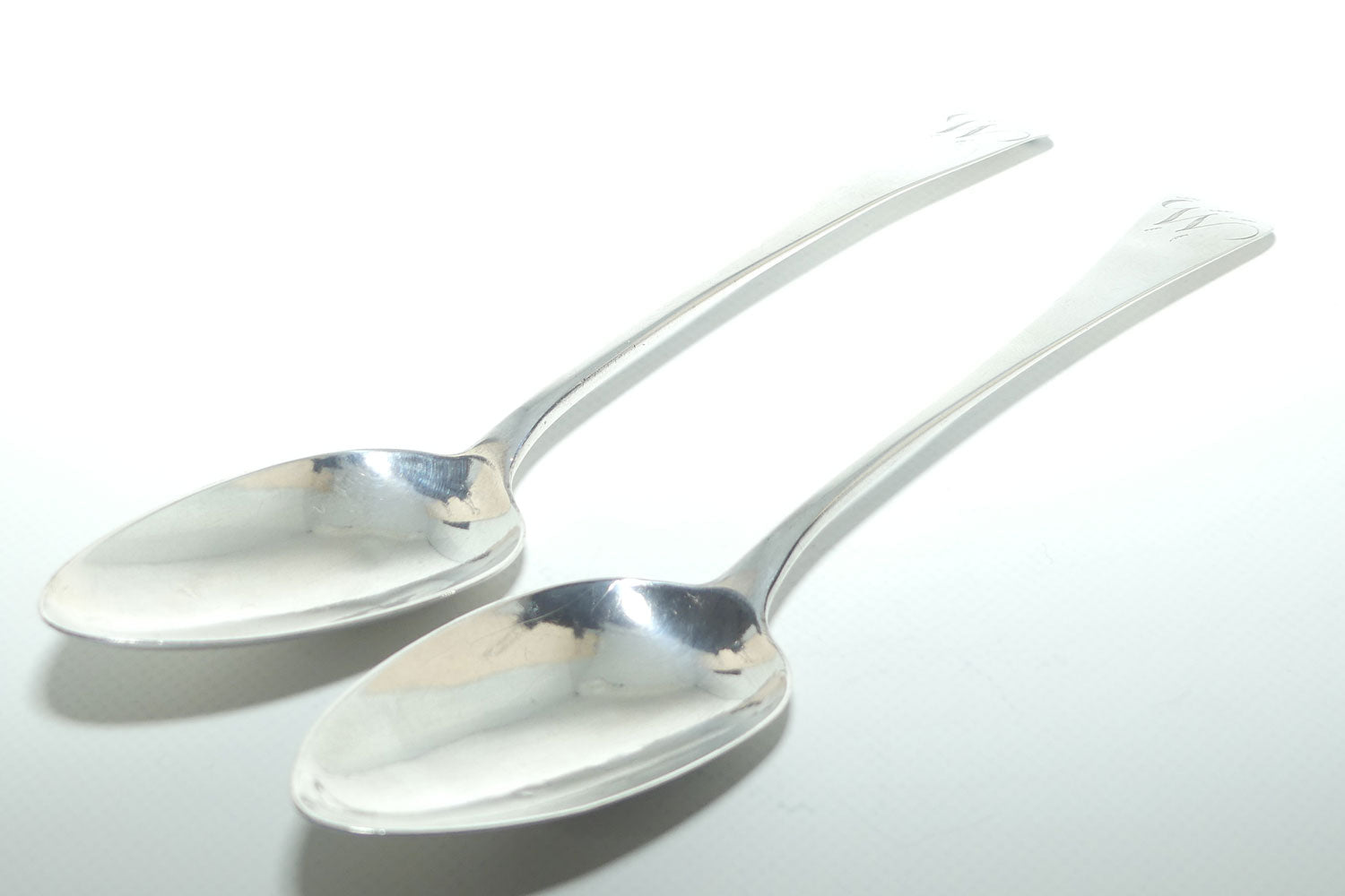 Georgian Sterling Silver pair of Spoons | Old English pattern | London 1805 | Thomas Dicks