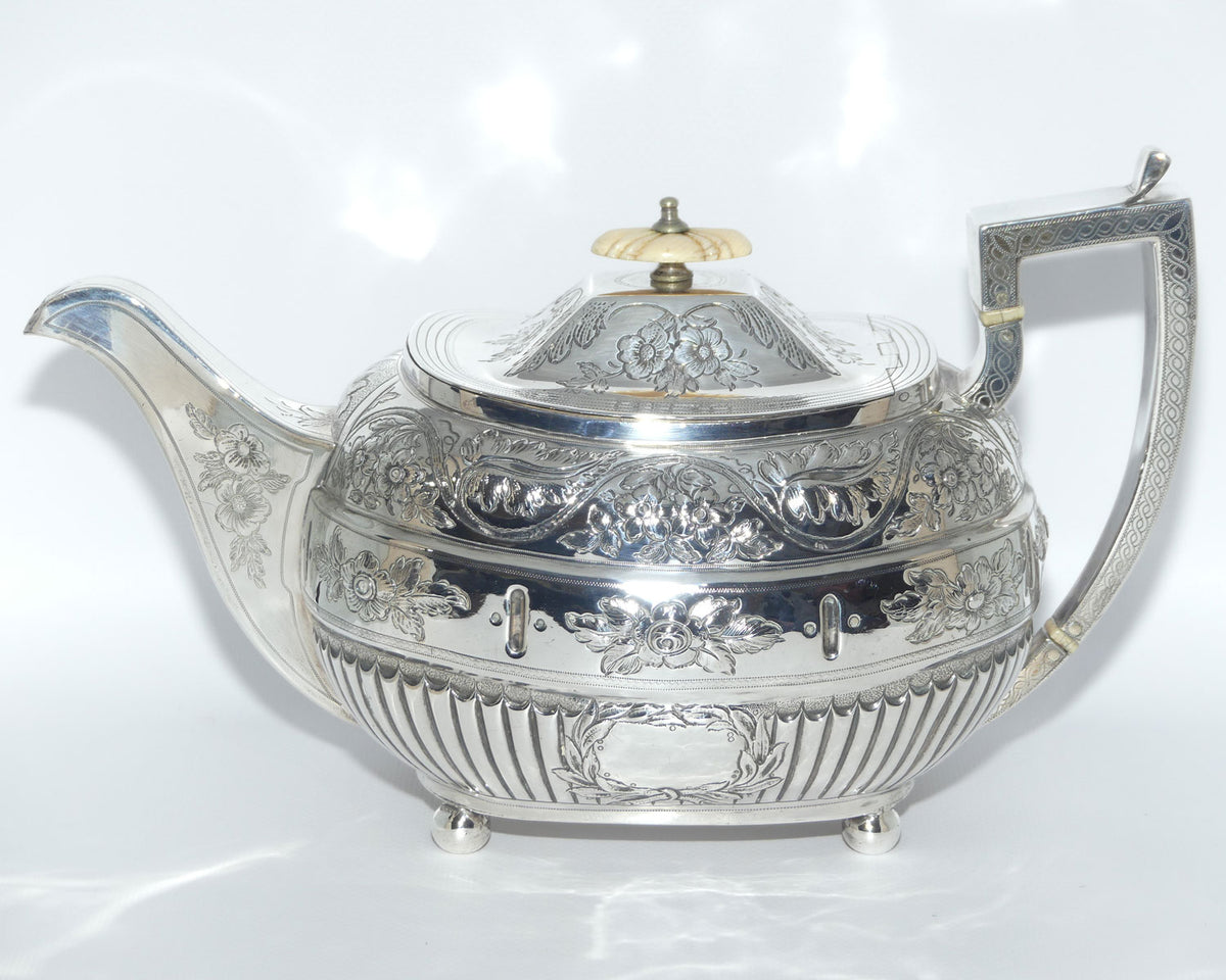 Georgian Geo III Sterling Silver tea pot | London 1809 | 710g | Duncan Urquhart & Naphtali Hart