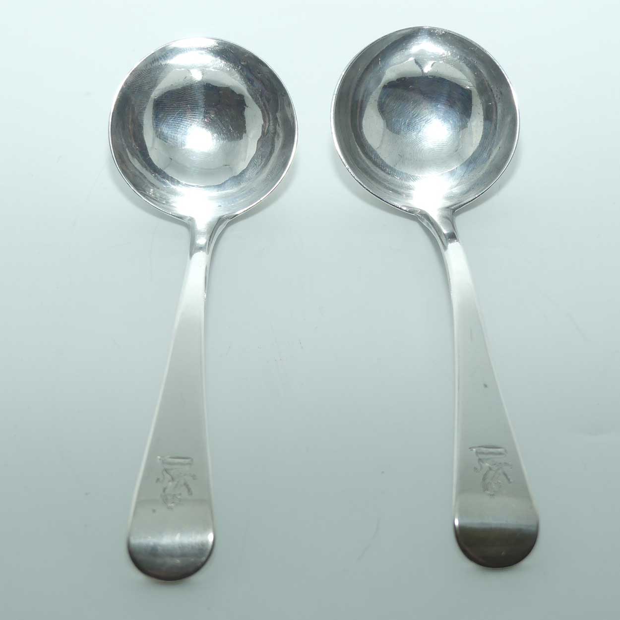 Georgian | Geo III | Sterling Silver Old English pair of sauce ladles | London 1812 | Wallis and Hayne