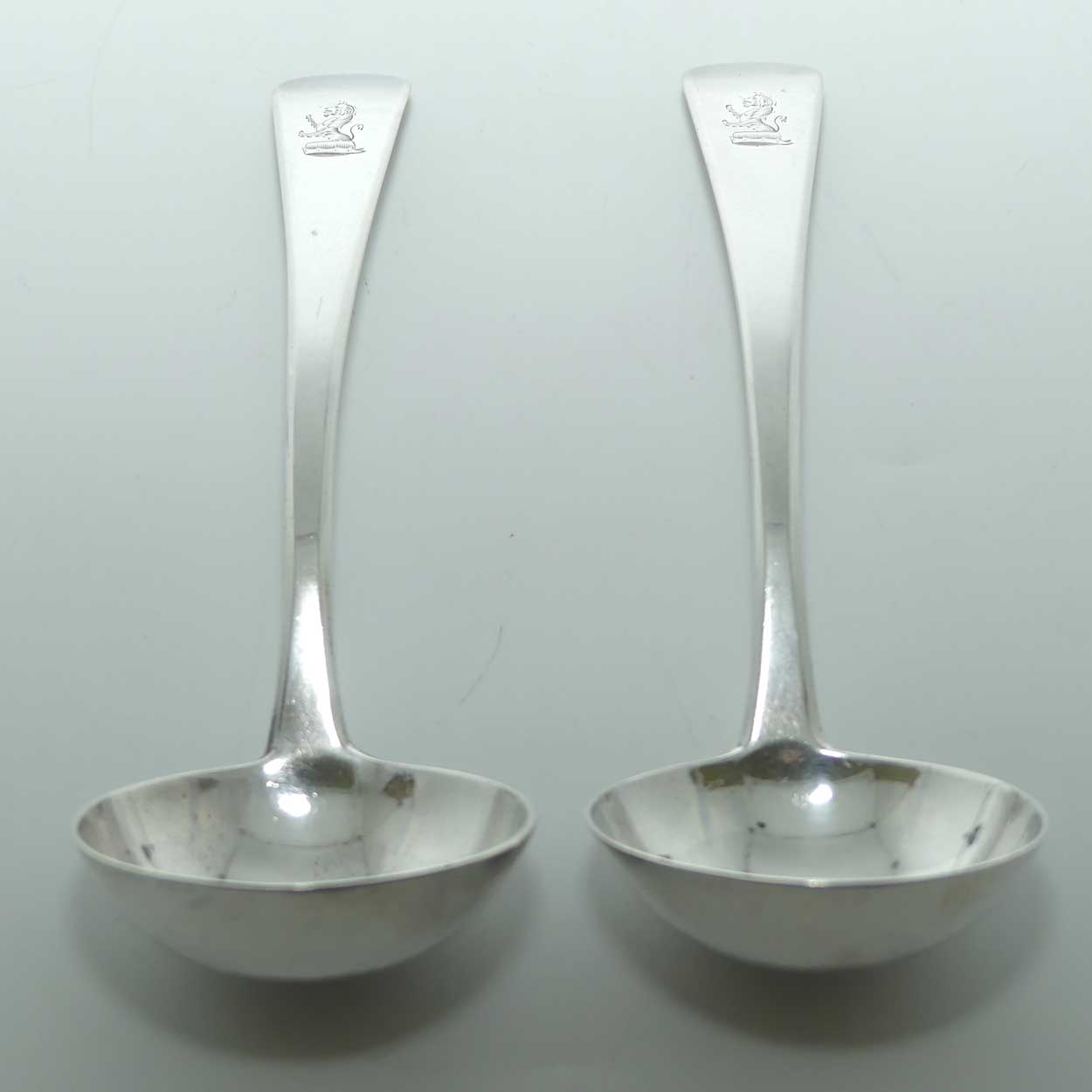 Georgian | Geo III | Sterling Silver Old English pair of sauce ladles | London 1812 | Wallis and Hayne