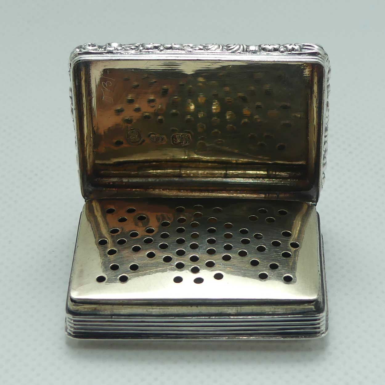 Georgian Sterling Silver Vinaigrette | Book style | Birmingham 1831 | Lawrence and Co