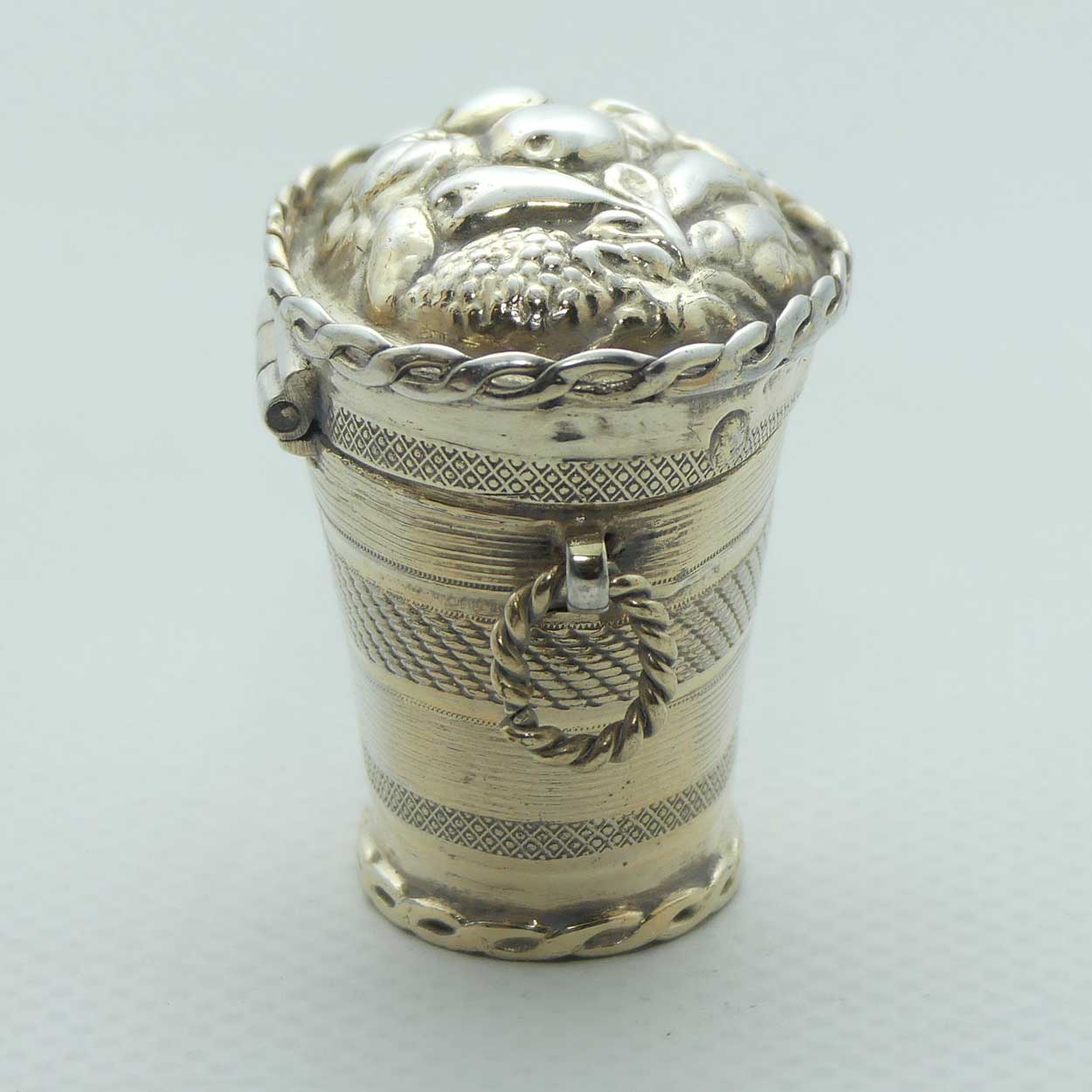 Vermeil on Dutch Silver .833 Basket of Fruit form peppermint box | Provincial Assay c.1838