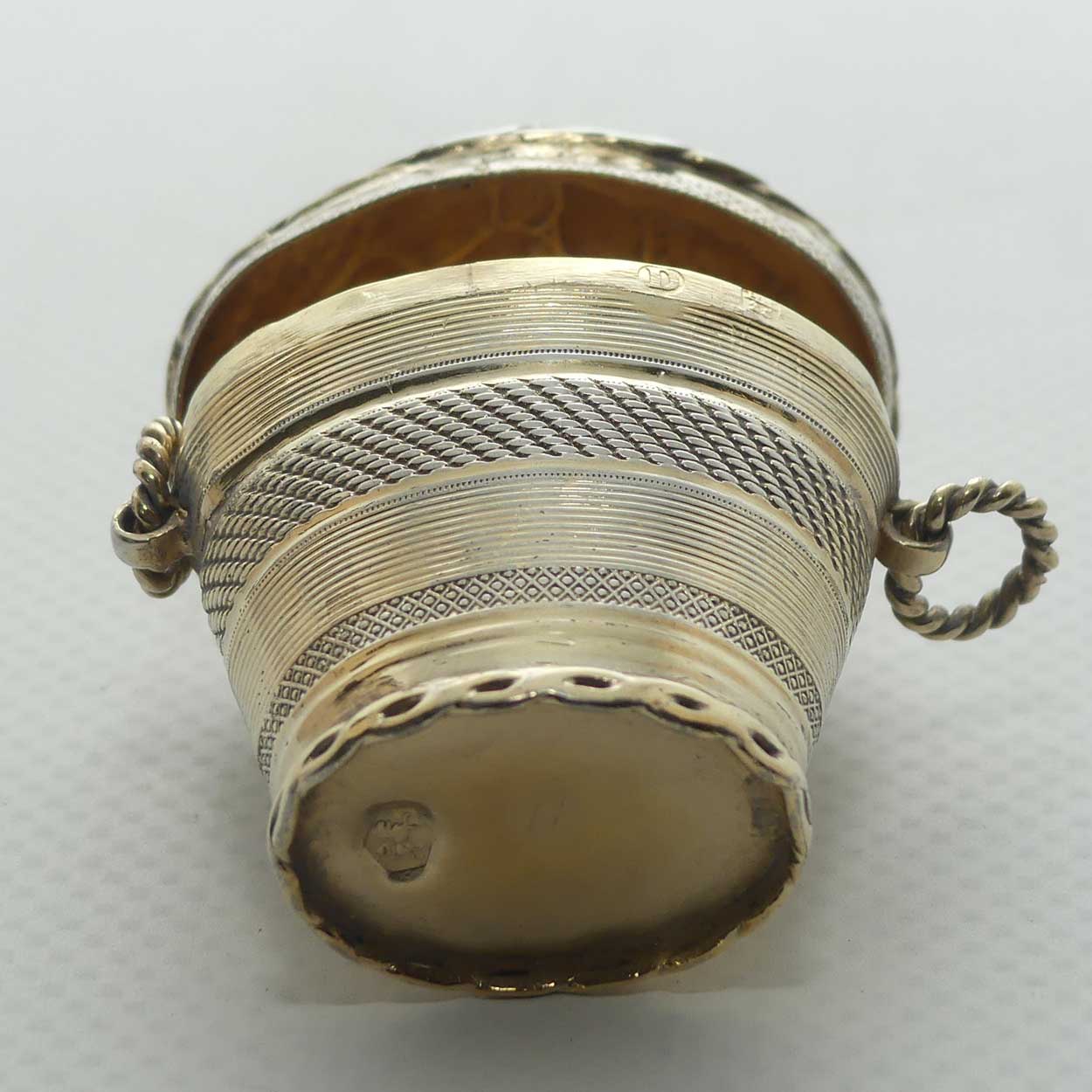 Vermeil on Dutch Silver .833 Basket of Fruit form peppermint box | Provincial Assay c.1838
