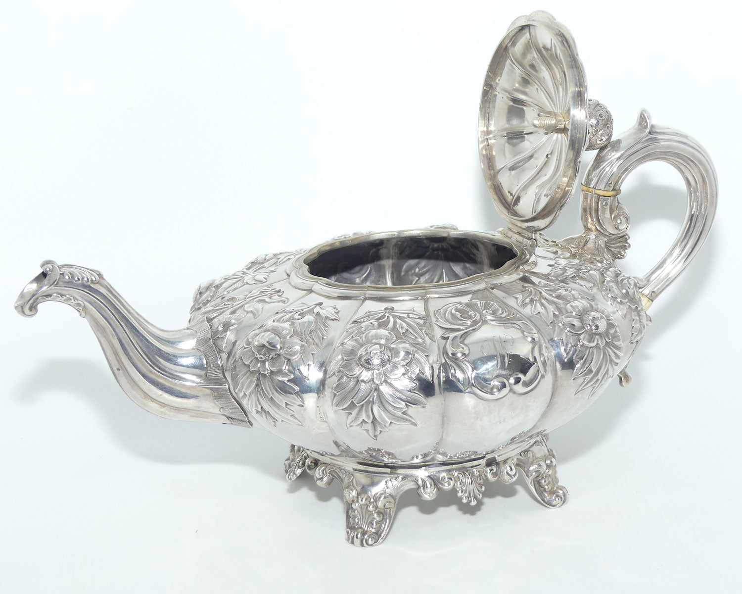 Early Victorian Irish Sterling Silver 3 piece tea service | Dublin 1839/40 | James Fray