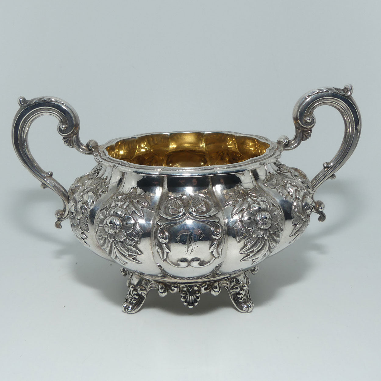 Early Victorian Irish Sterling Silver 3 piece tea service | Dublin 1839/40 | James Fray