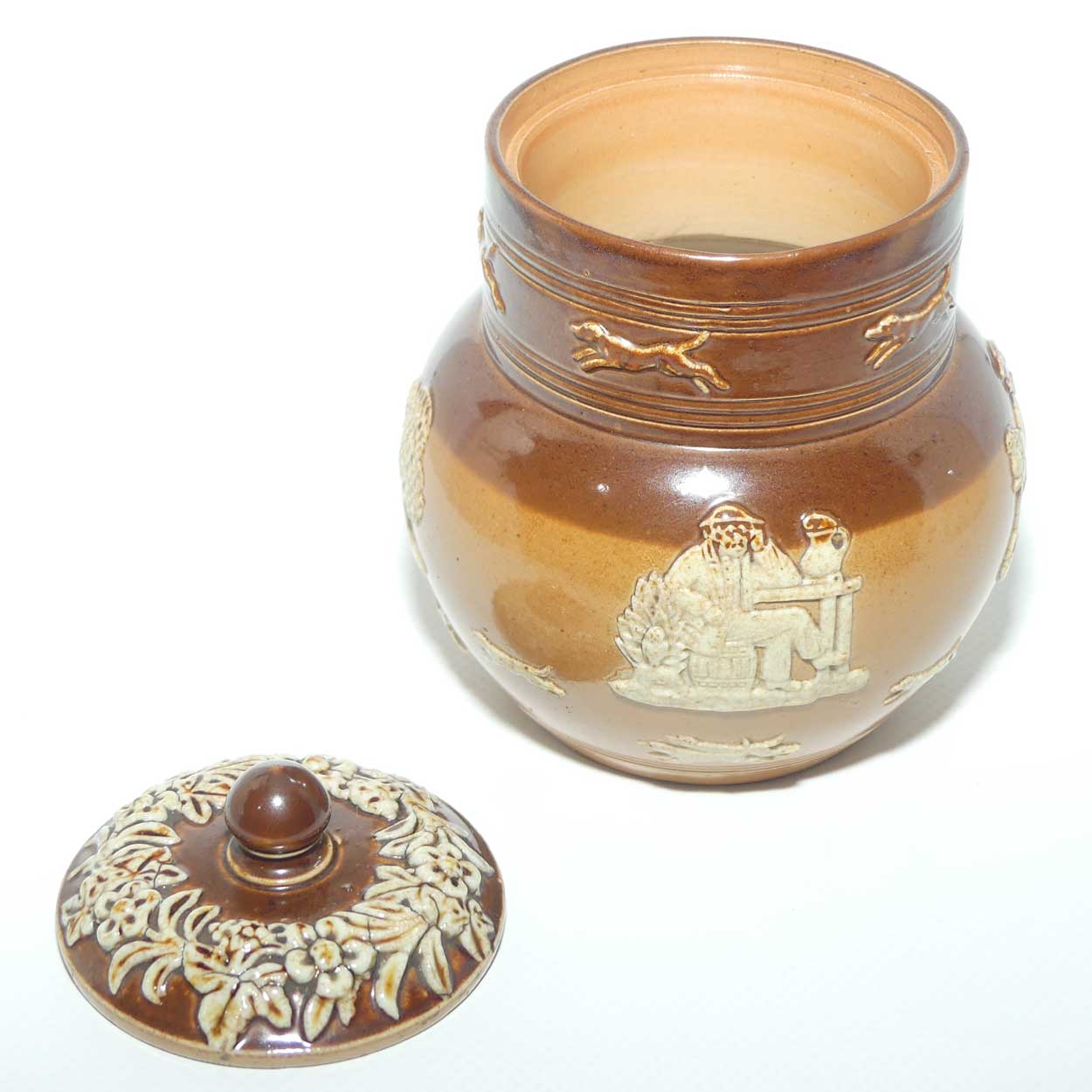 Royal Doulton Lambeth Harvest Hunting lidded pot | Shape 1849