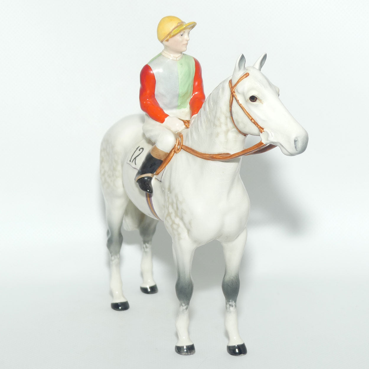 #1862 Beswick Horse and Jockey | Light Dapple Grey